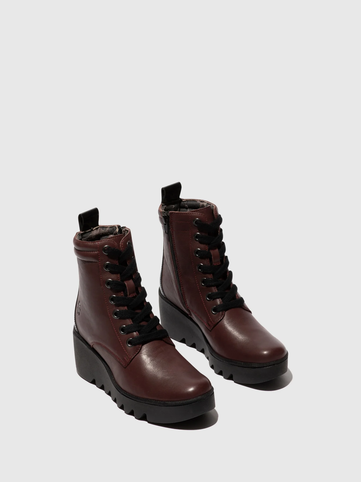 Lace-up Ankle Boots BIAZ329FLY BORDEAUX/BLACK - Image 2