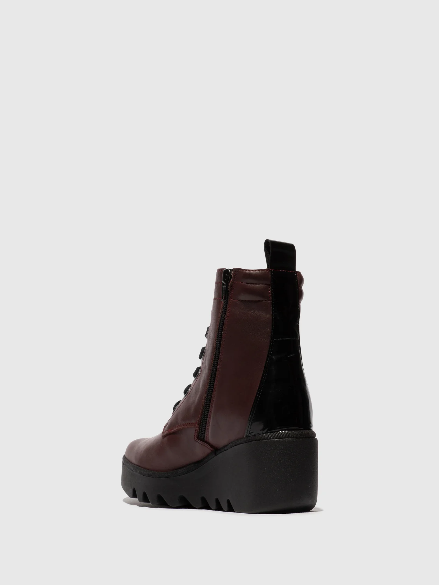 Lace-up Ankle Boots BIAZ329FLY BORDEAUX/BLACK - Image 3