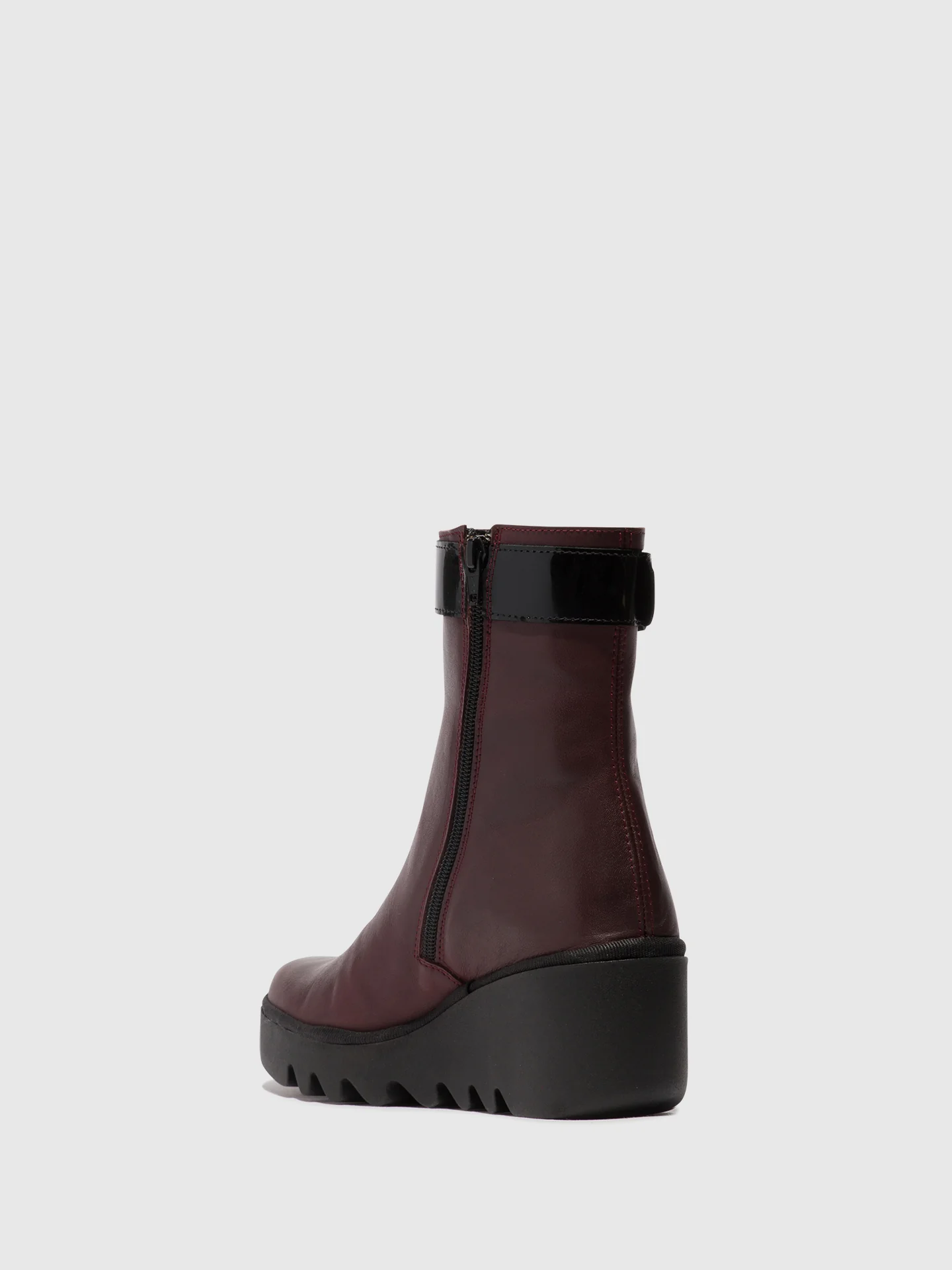 Zip Up Ankle Boots BEPP396FLY BORDEUX/BLACK - Image 3