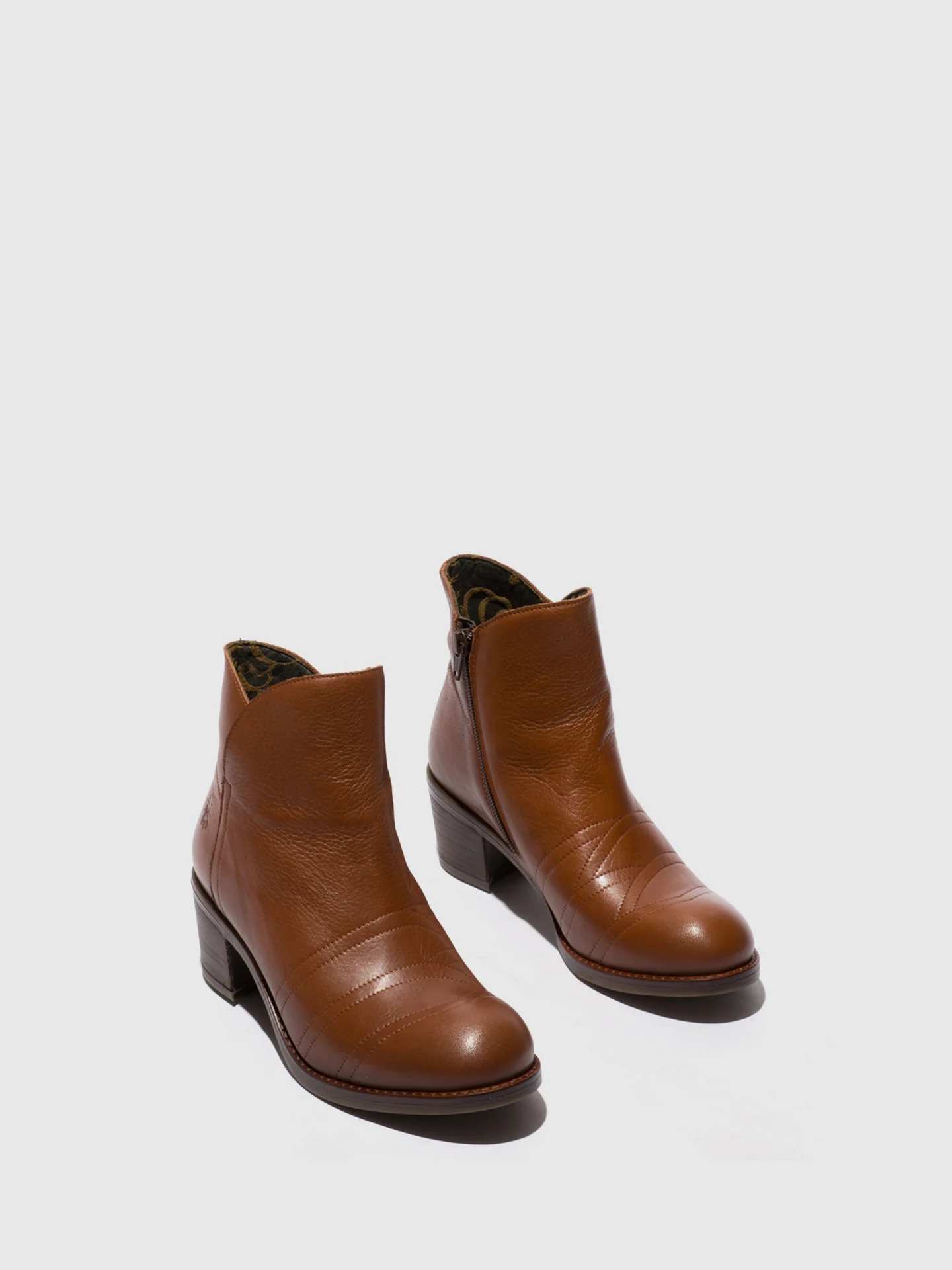 Zip Up Ankle Boots ZAGY111FLY BRANDY - Image 2
