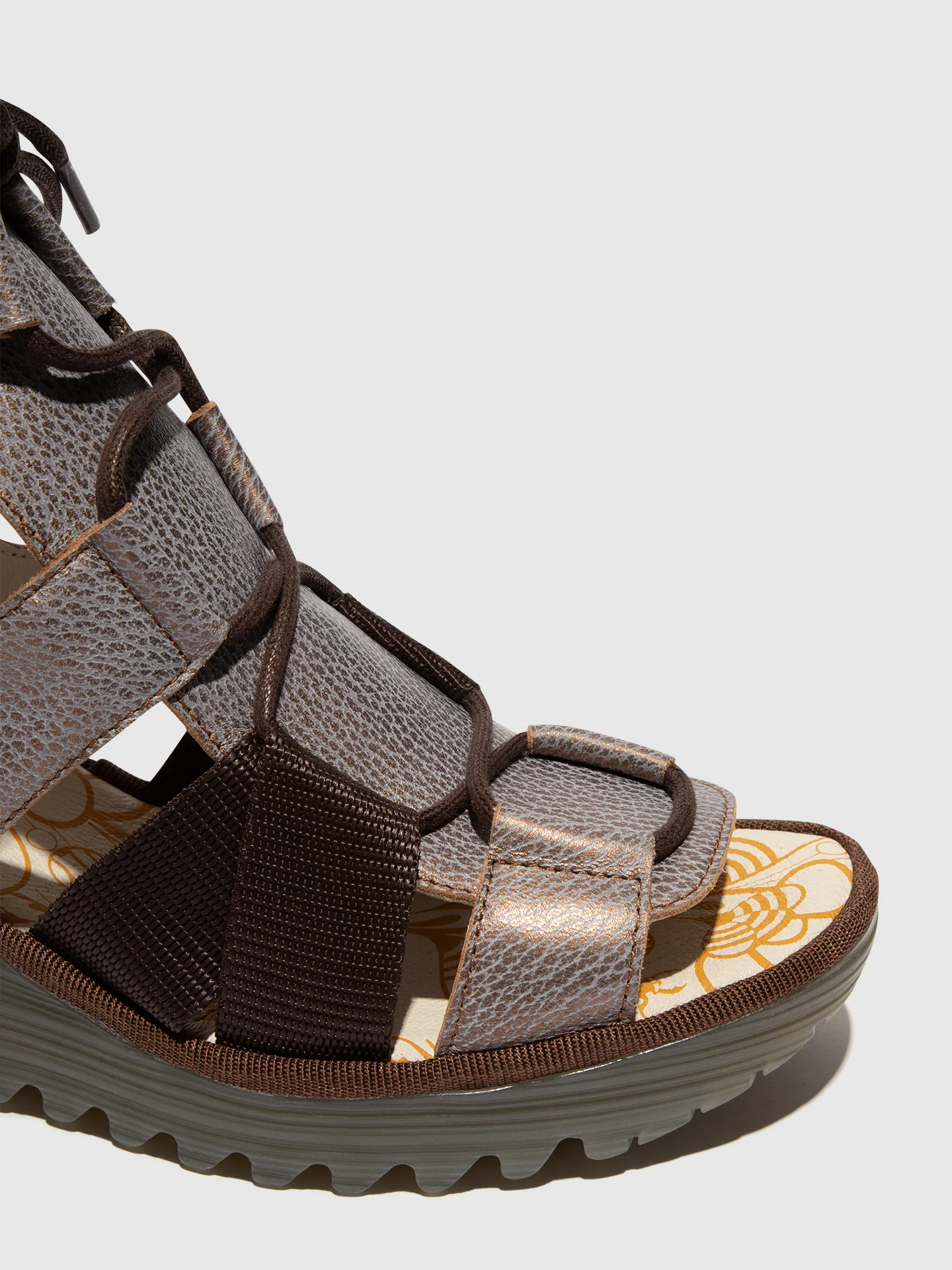 Lace-up Sandals YACA413FLY BRONZE - Image 4