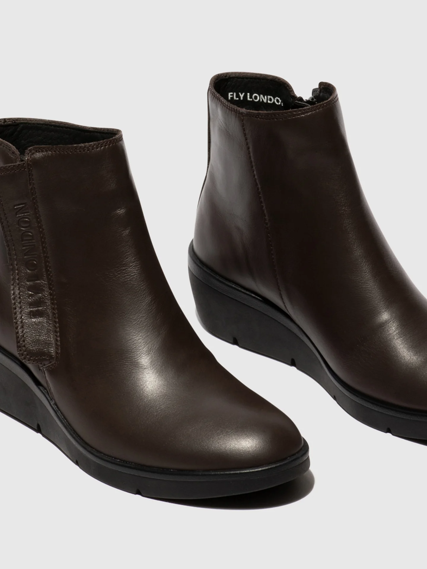 Zip Up Ankle Boots NULA550FLY BROWN - Image 4