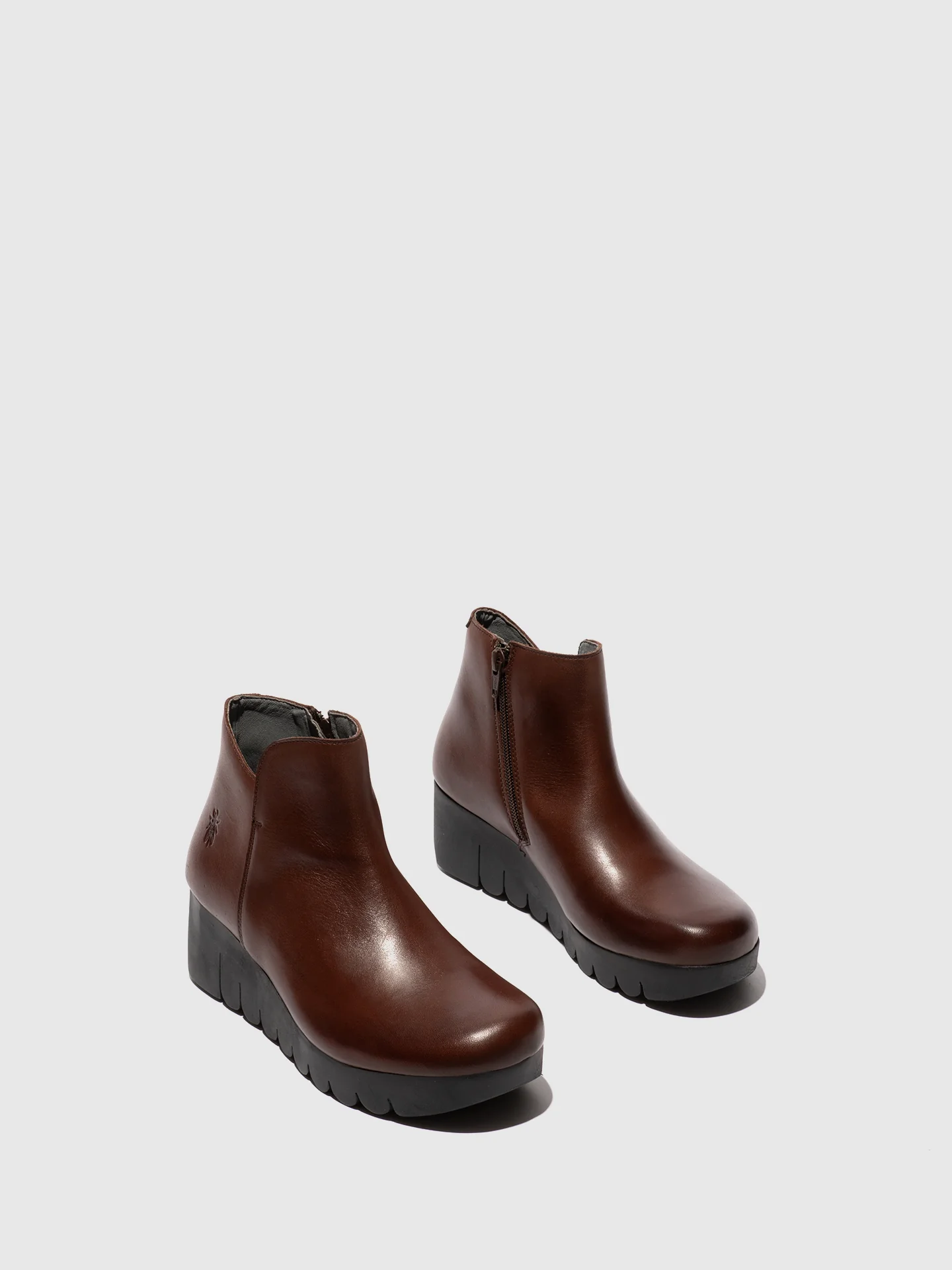Zip Up Ankle Boots VANG364FLY BROWN - Image 2