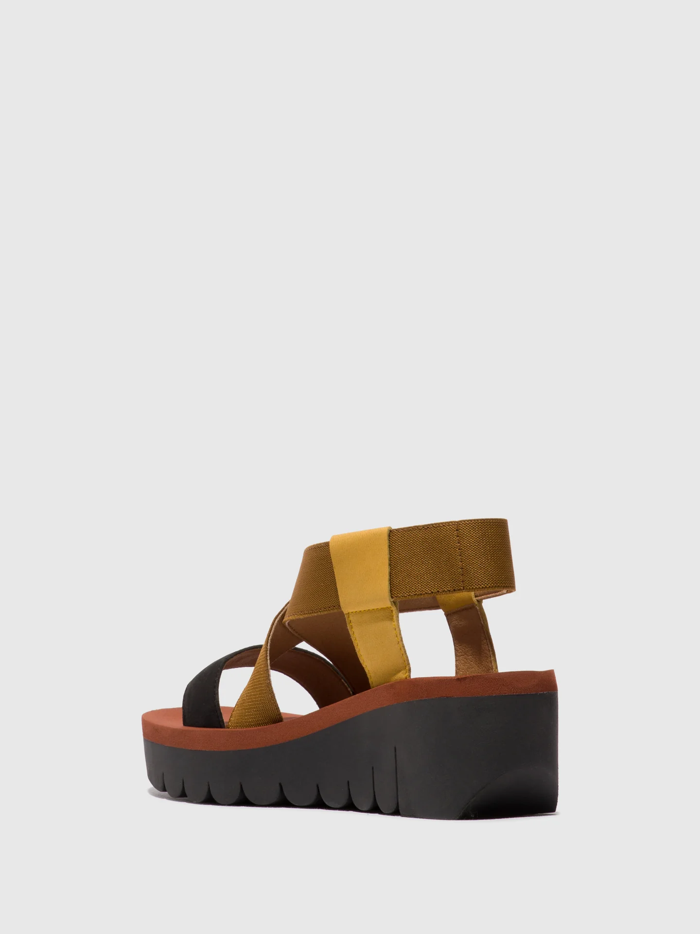 Sling-Back Sandals YABI922FLY BUMBLEBEE/CAMEL/BLACK - Image 3