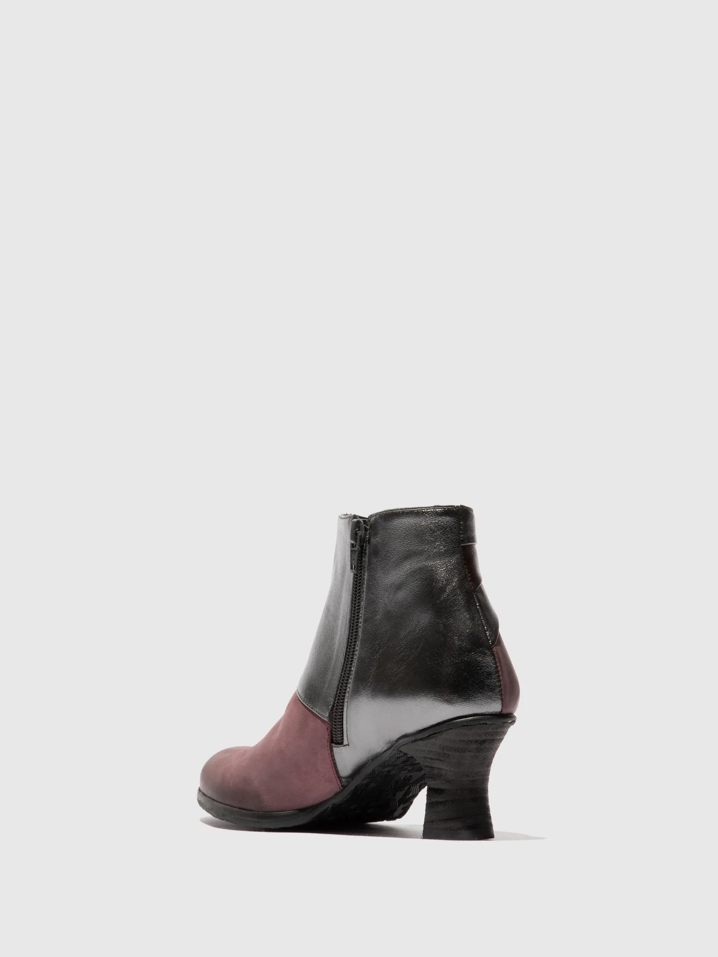 Zip Up Ankle Boots BRAL162FLY BURGUNDY/BURGUNDY/GRAPHITE - Image 3