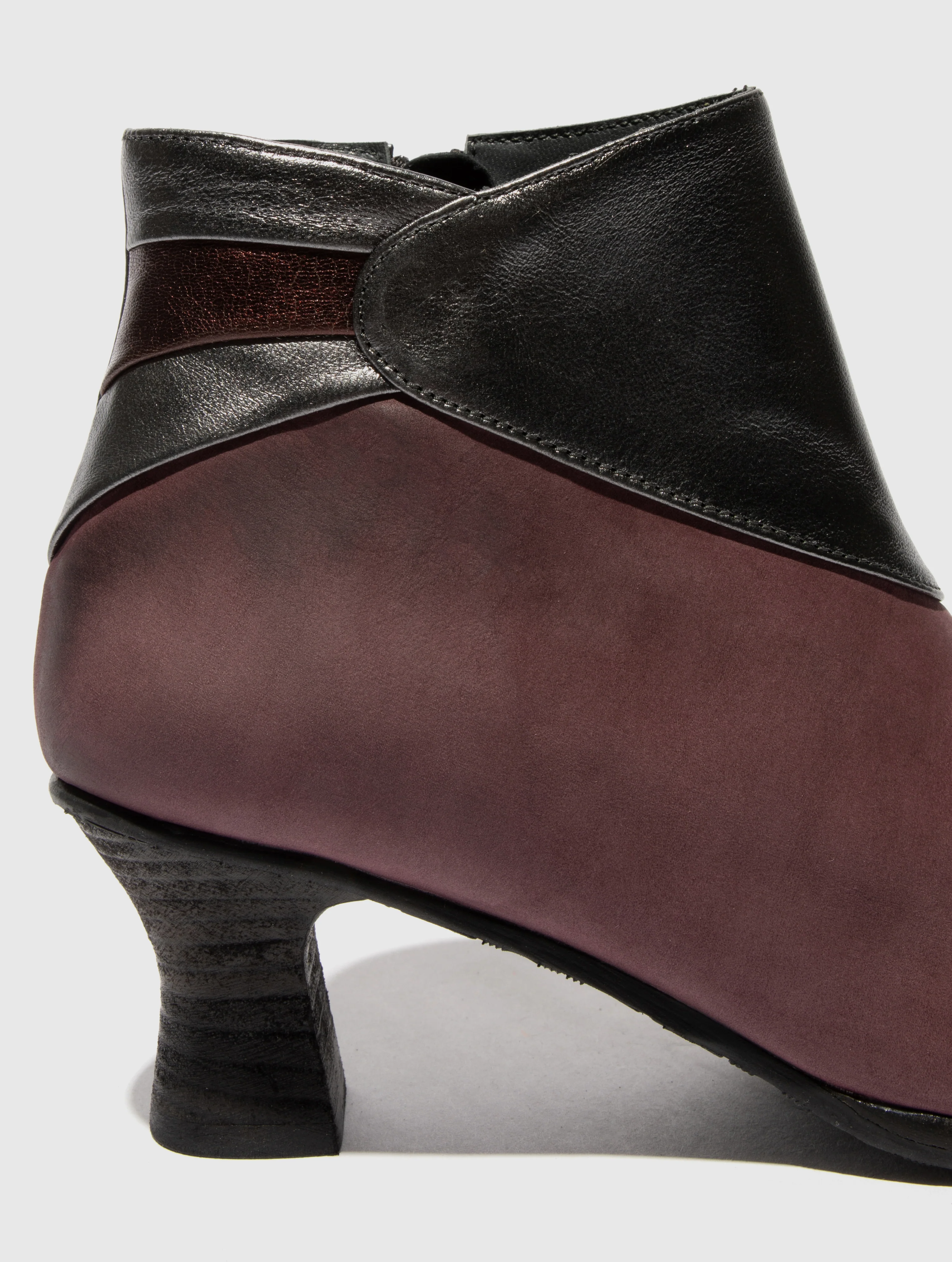 Zip Up Ankle Boots BRAL162FLY BURGUNDY/BURGUNDY/GRAPHITE - Image 4