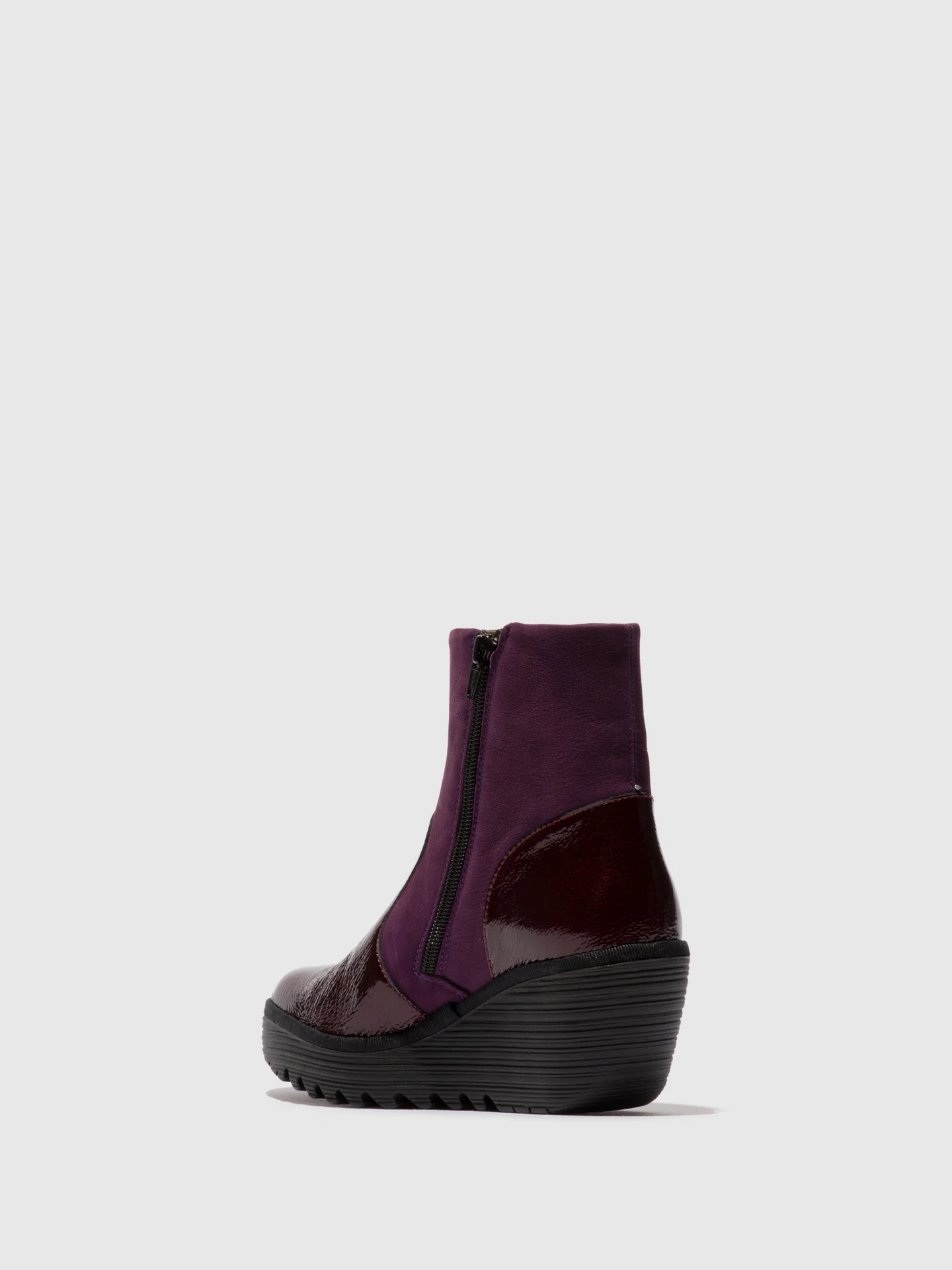 Zip Up Ankle Boots YUXI506FLY BURGUNDY/WINE - Image 3