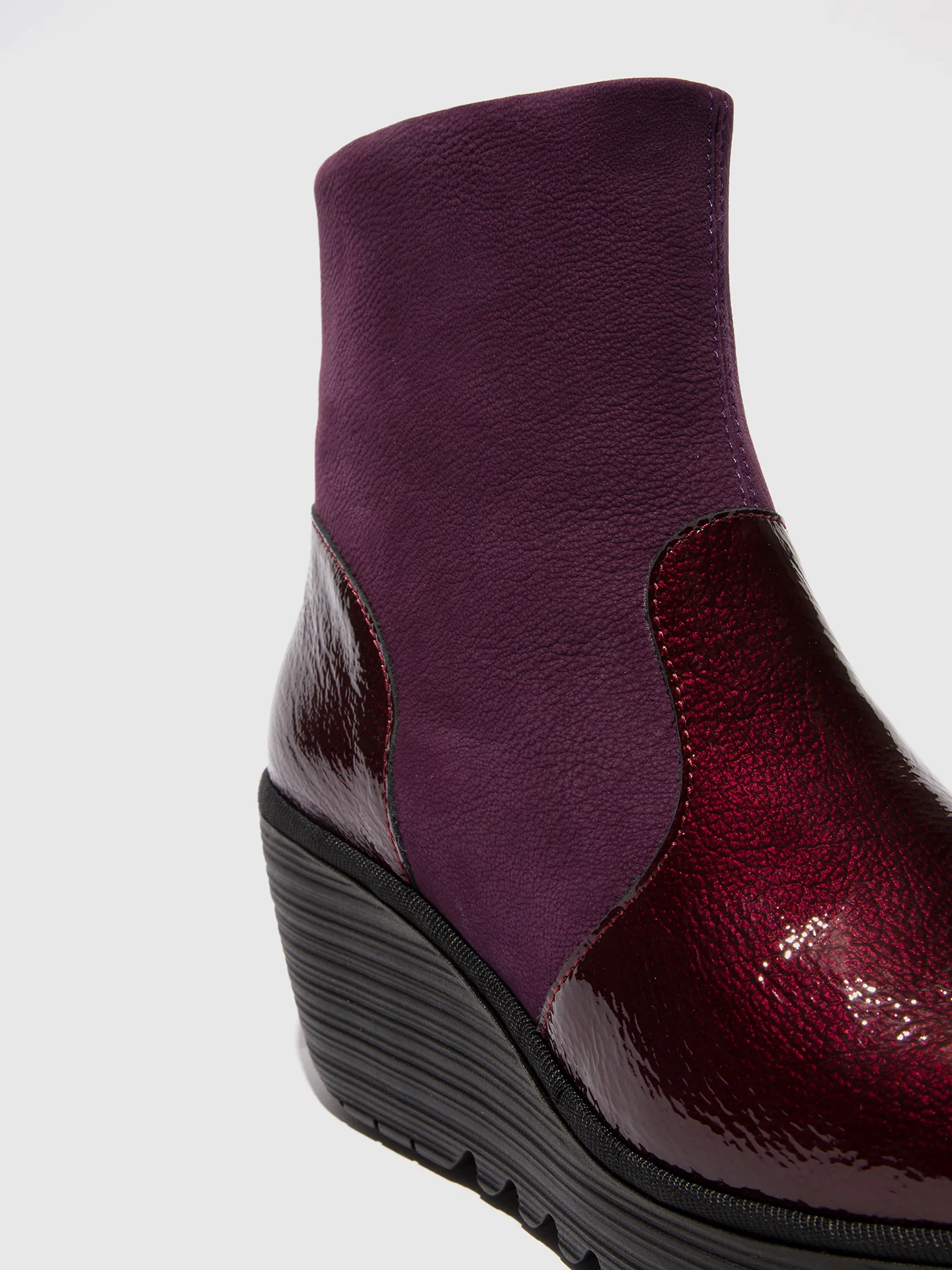 Zip Up Ankle Boots YUXI506FLY BURGUNDY/WINE - Image 4