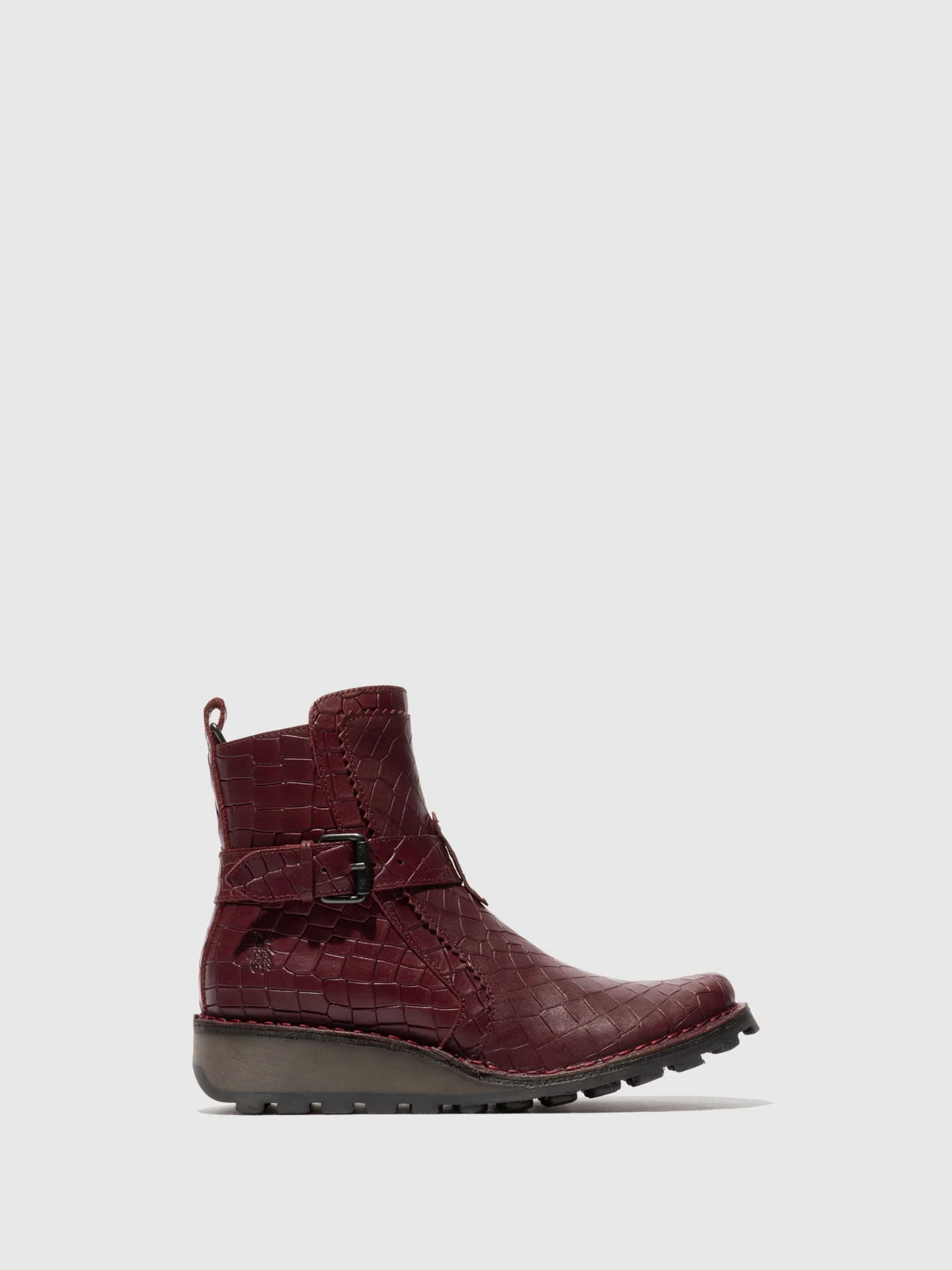 Zip Up Ankle Boots MOOZ133FLY BURGUNDY