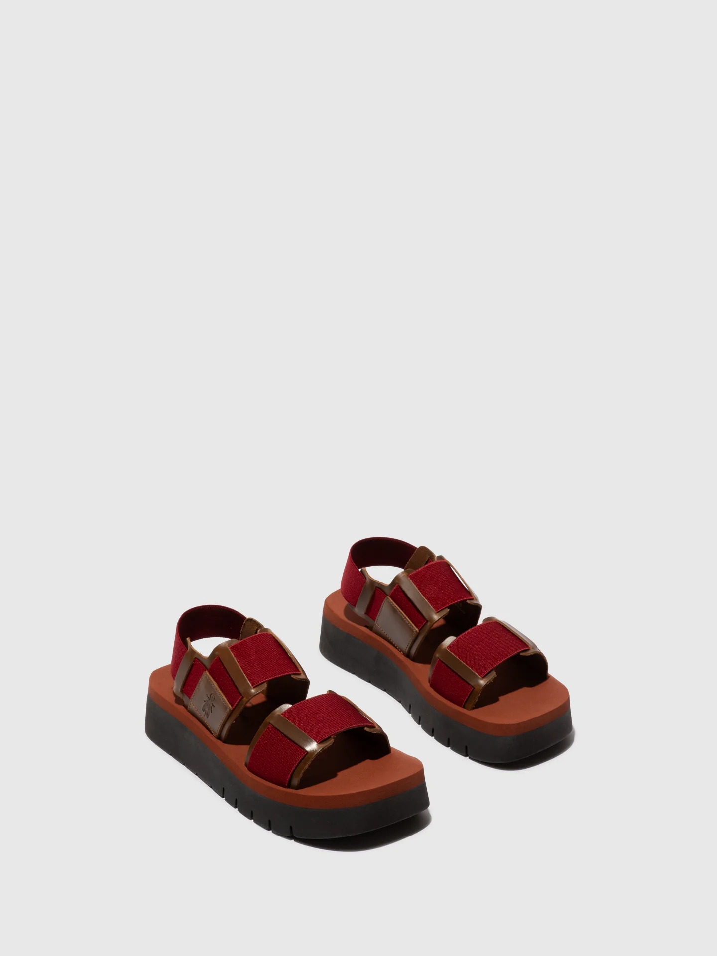 Sling-Back Sandals SORU277FLY CAMEL/DARK RED/BRICK - Image 2