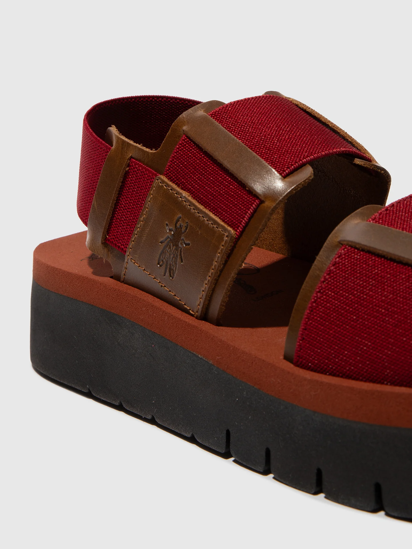 Sling-Back Sandals SORU277FLY CAMEL/DARK RED/BRICK - Image 4