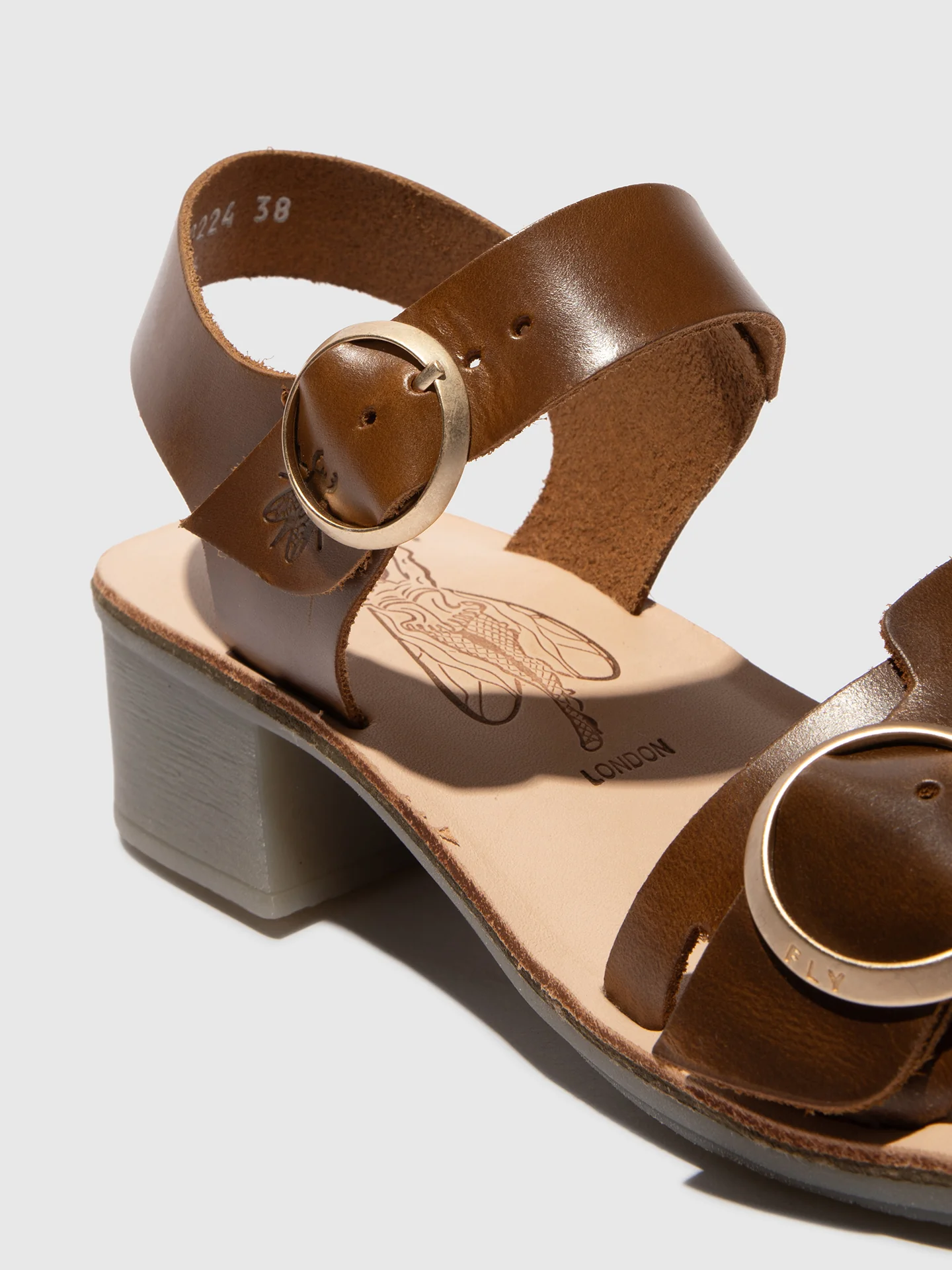 Buckle Sandals EBLI238FLY CAMEL/NATURAL - Image 4