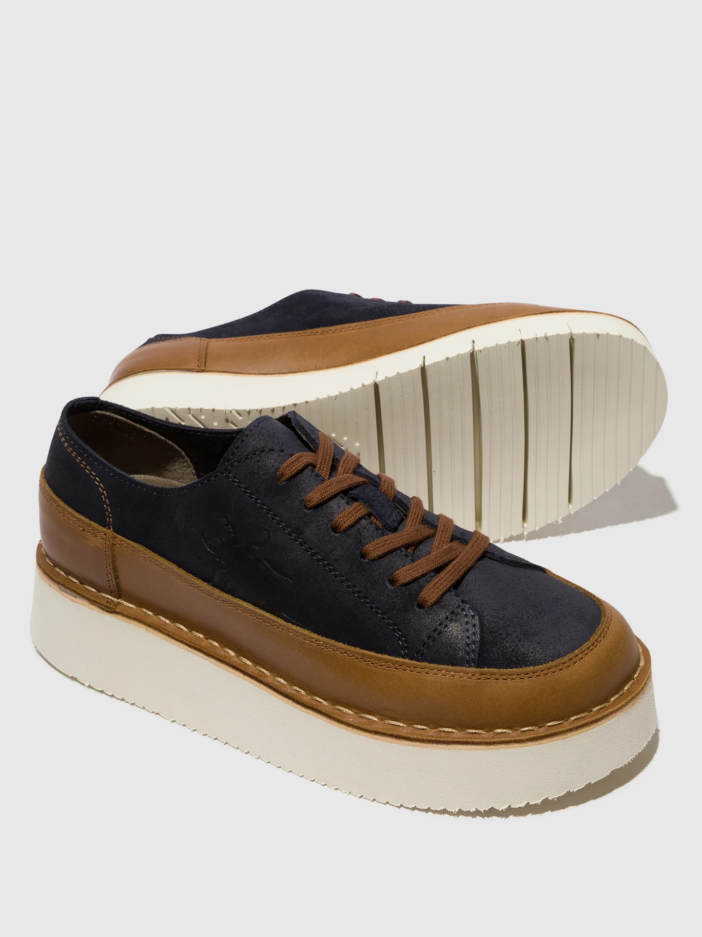 Lace-up Trainers CUDA099FLY CAMEL/NAVY - Image 4
