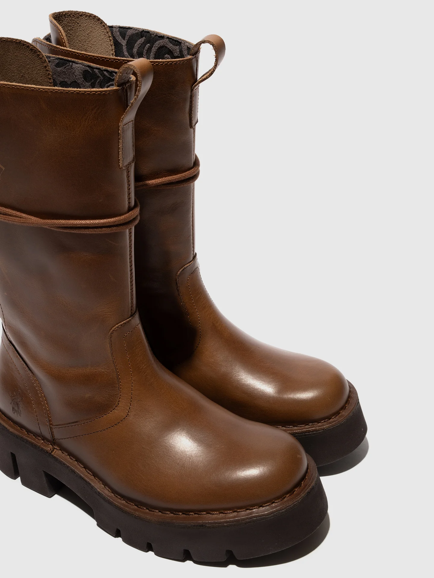 Zip Up Ankle Boots BERF160FLY CAMEL - Image 5