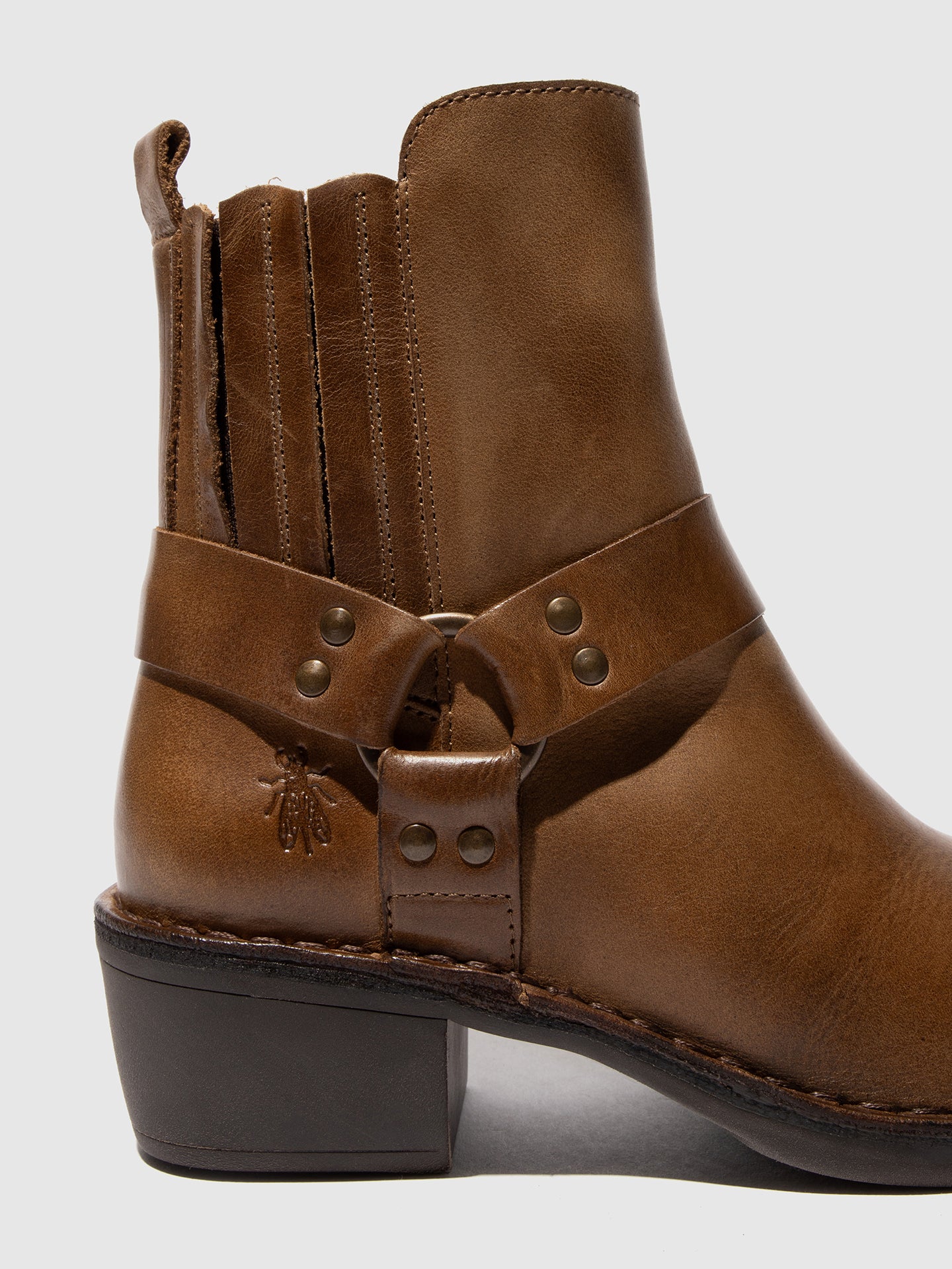 Zip Up Ankle Boots MEBI123FLY CAMEL - Image 4
