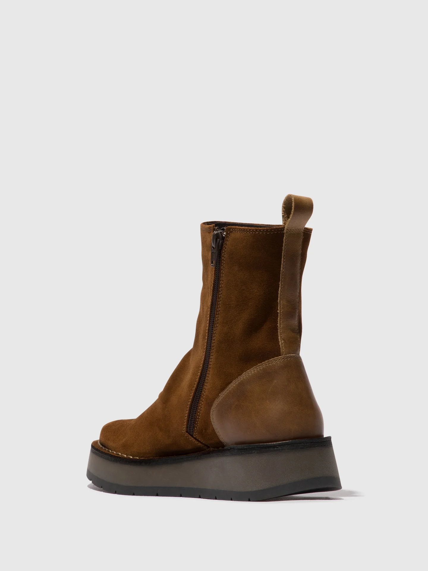Zip Up Ankle Boots RENO053FLY CAMEL - Image 3