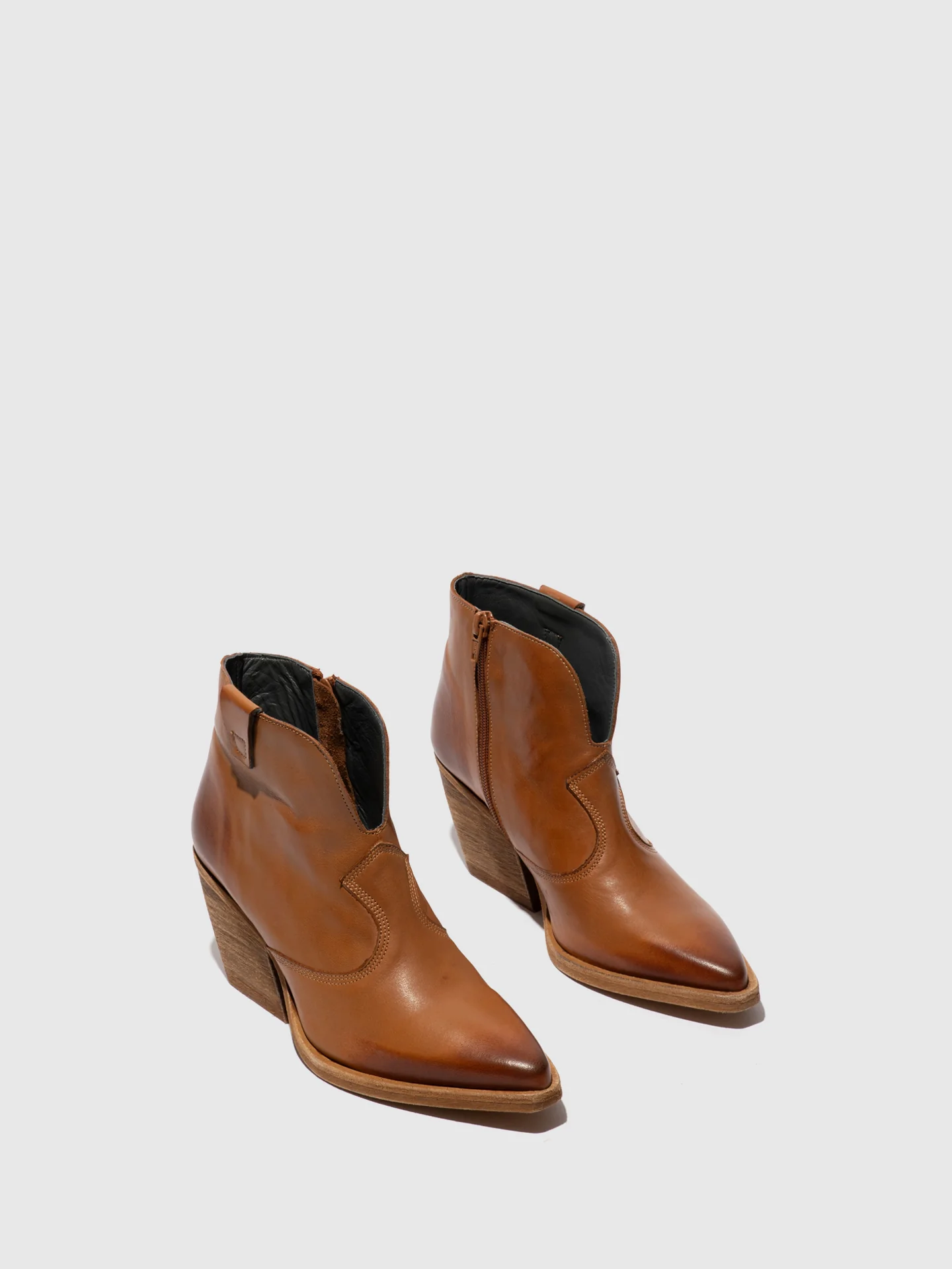 Zip Up Ankle Boots WAXI185FLY CAMEL - Image 2