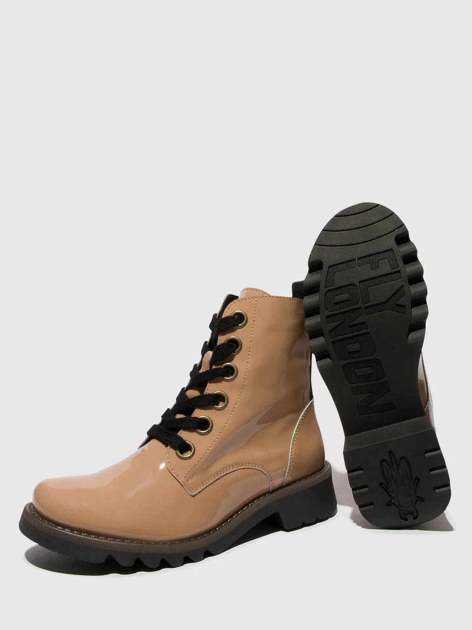 Lace-up Ankle Boots RAGI539FLY CAPUCCINO (BLACK SOLE) - Image 4
