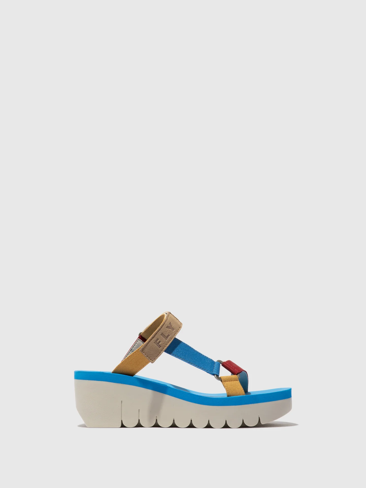 T-Strap Sandals YAKA037FLY CLOUD/MULTICOLOR/AZURRE