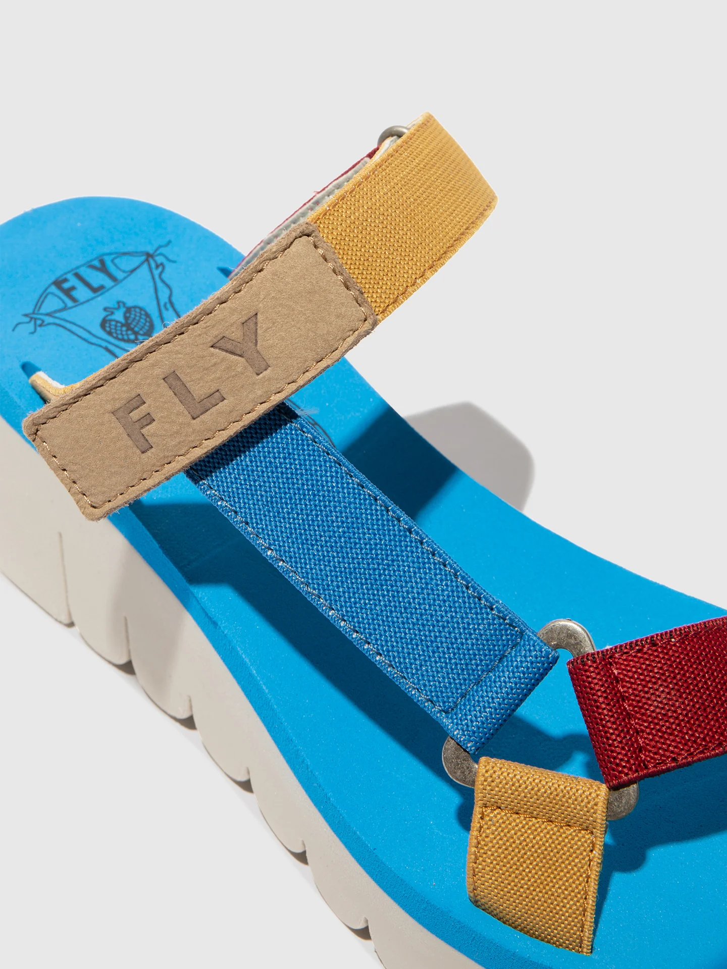 T-Strap Sandals YAKA037FLY CLOUD/MULTICOLOR/AZURRE - Image 4