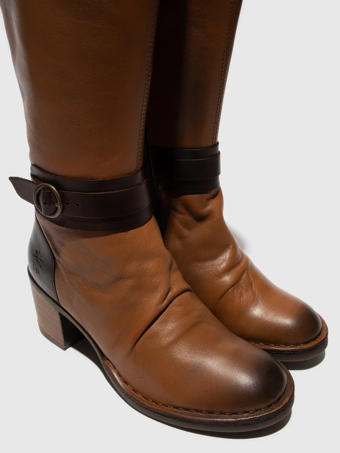 Buckle Boots BEIF165FLY COGNAC/DK BROWN - Image 4