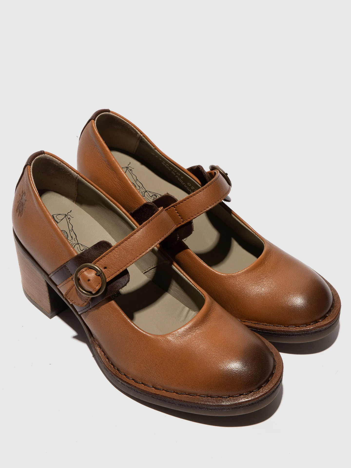 Buckle Shoes BAGY164FLY COGNAC/DK BROWN - Image 4