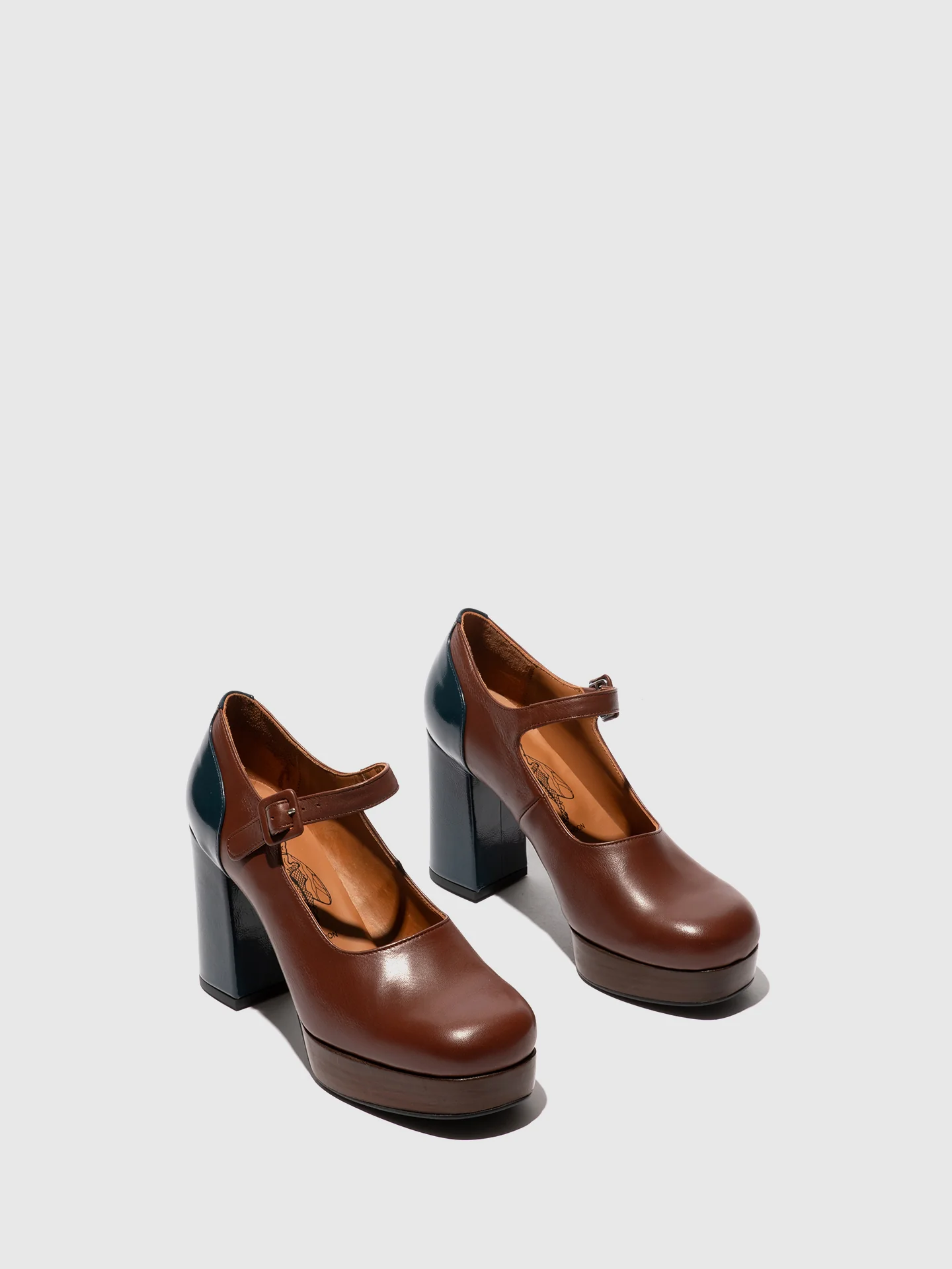 Buckle Shoes ERIL351FLY COGNAC/NAVY - Image 2
