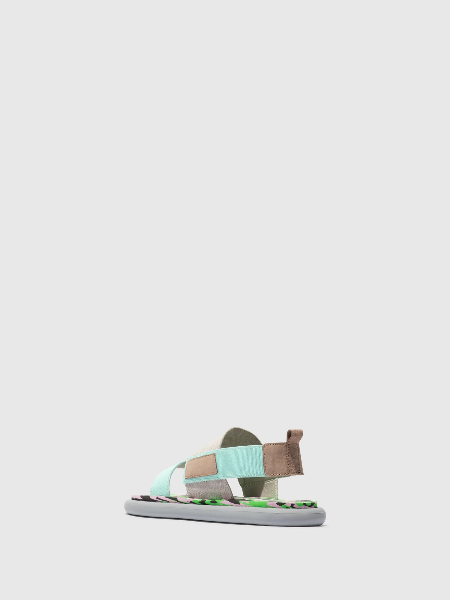 Sling-Back Sandals OICH064FLY CONCRETE/SPEARMINT/CAMU PINK - Image 3