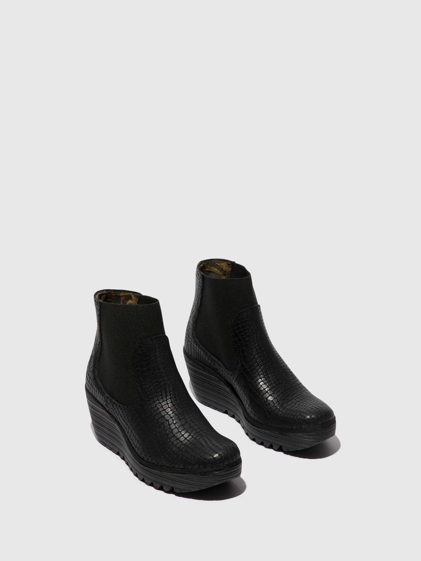 Chelsea Ankle Boots YADE398FLY CROCO BLACK - Image 2