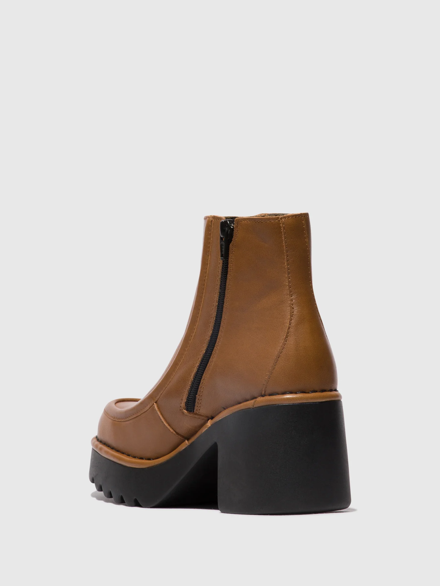 Zip Up Ankle Boots MITE249FLY CUOIO - Image 3