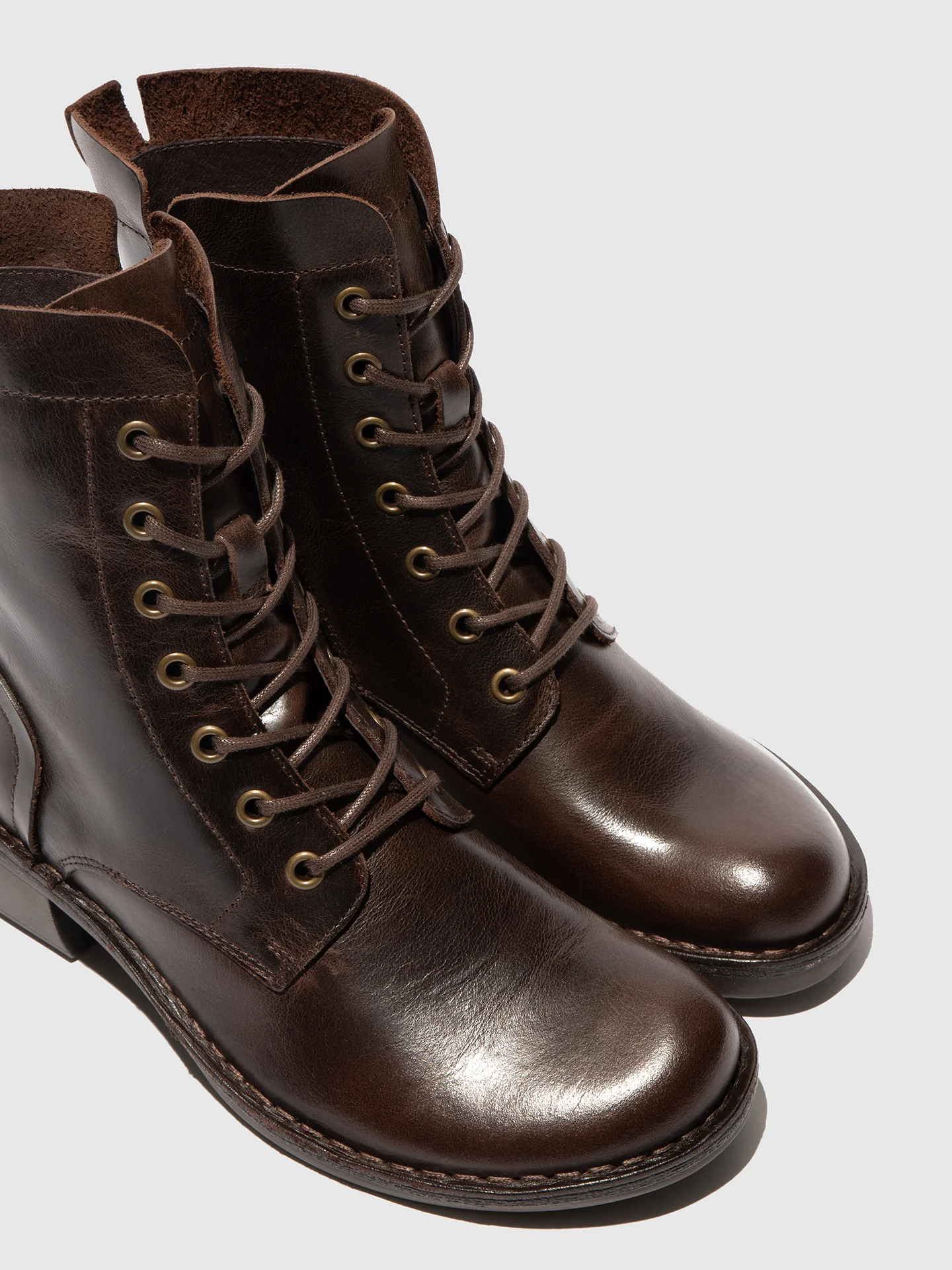 Lace-up Ankle Boots MILU044FLY DARK BROWN - Image 4