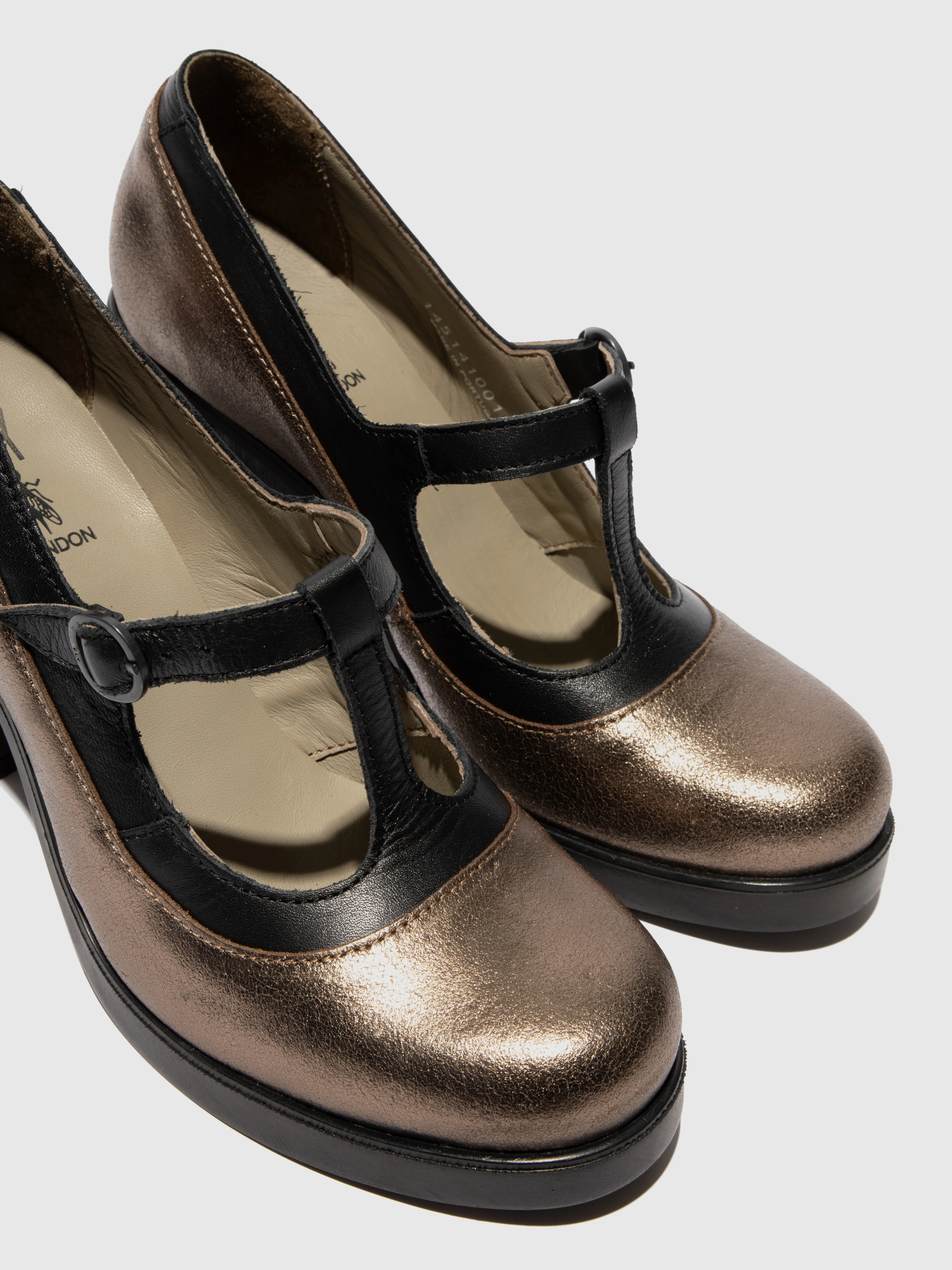 Mary Jane Shoes SEIF141FLY DARK GOLD/BLACK - Image 4