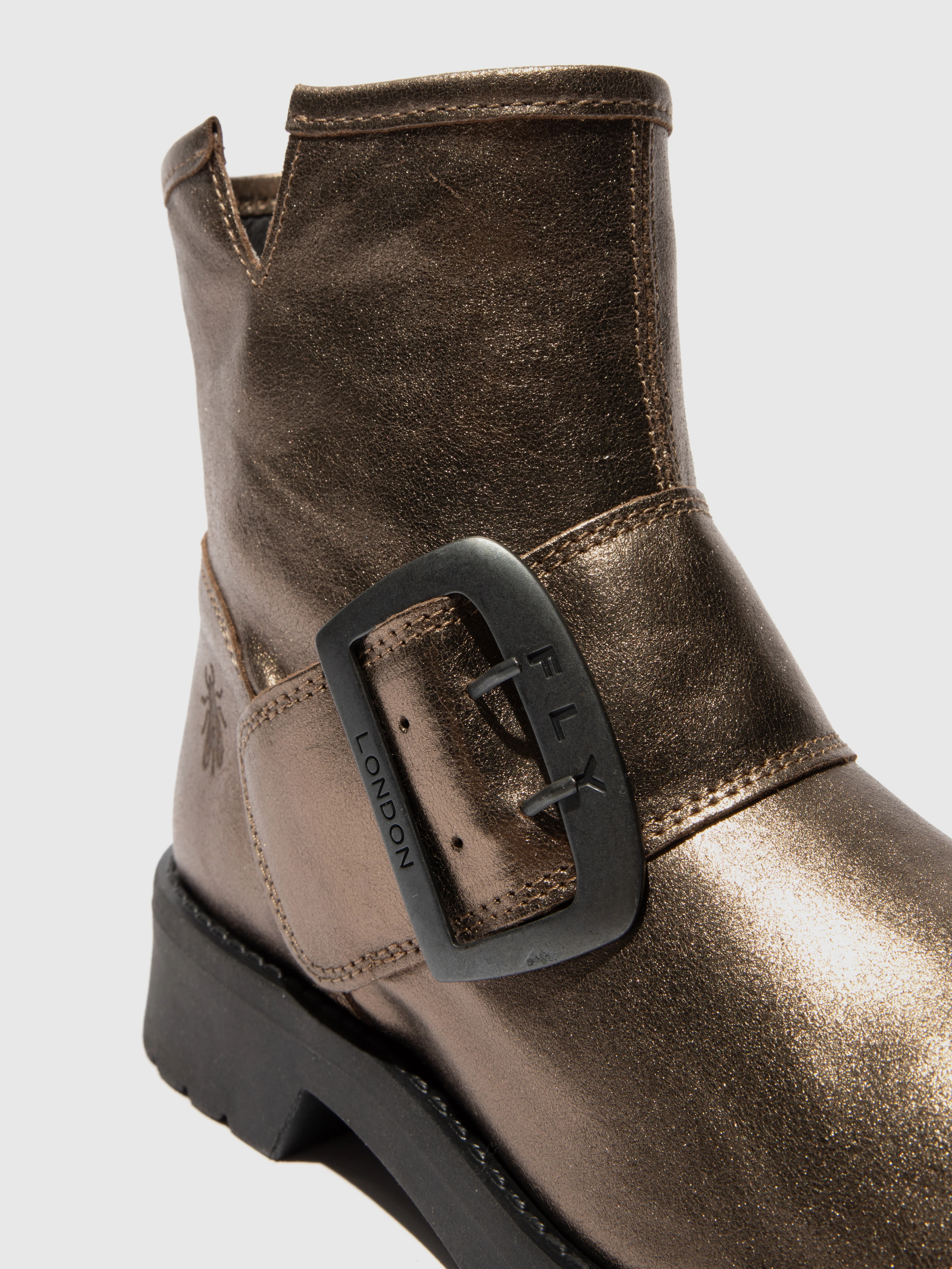 Buckle Ankle Boots RILY991FLY DARK GOLD - Image 4