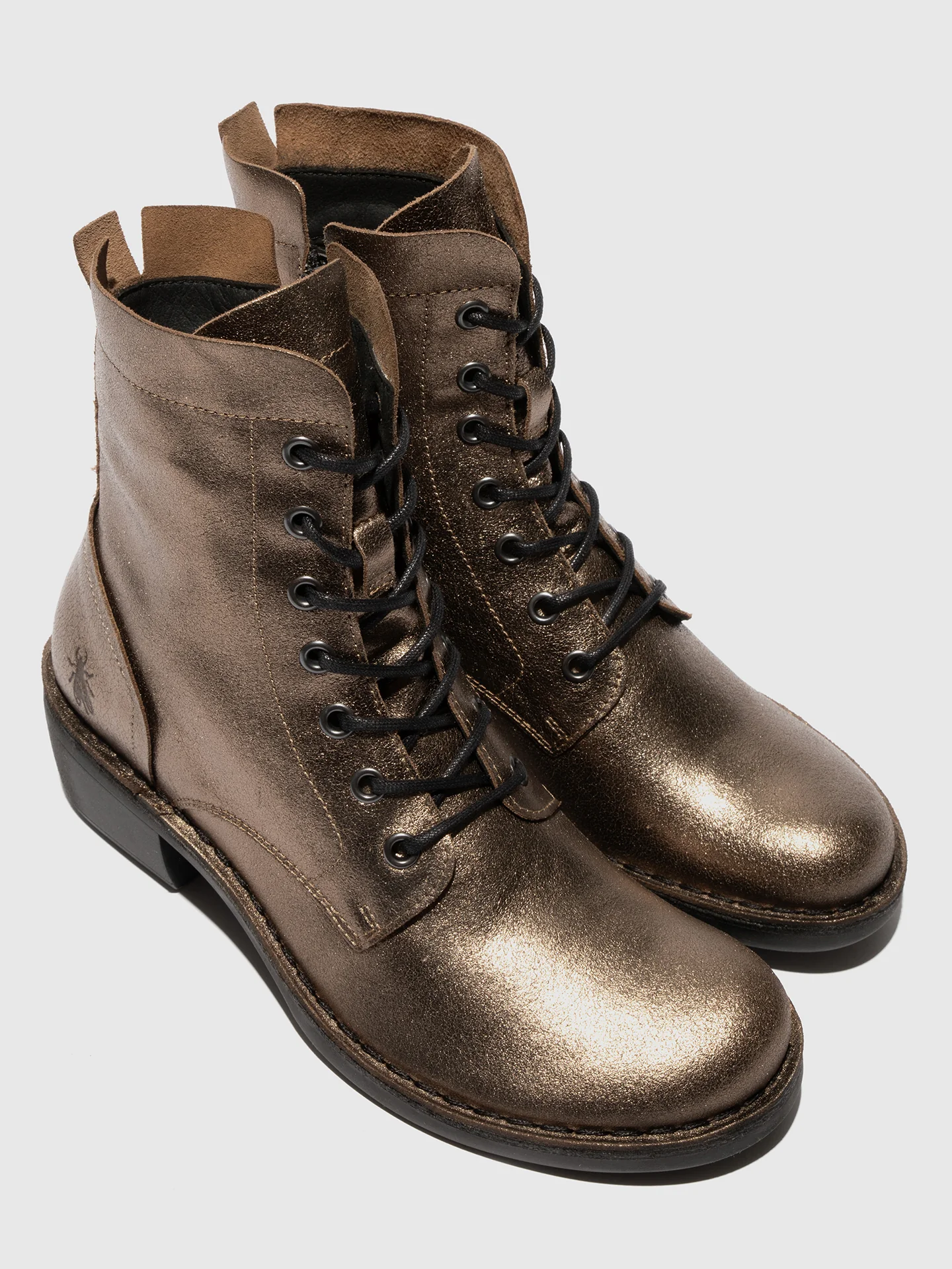 Lace-up Ankle Boots MILU044FLY DARK GOLD - Image 4