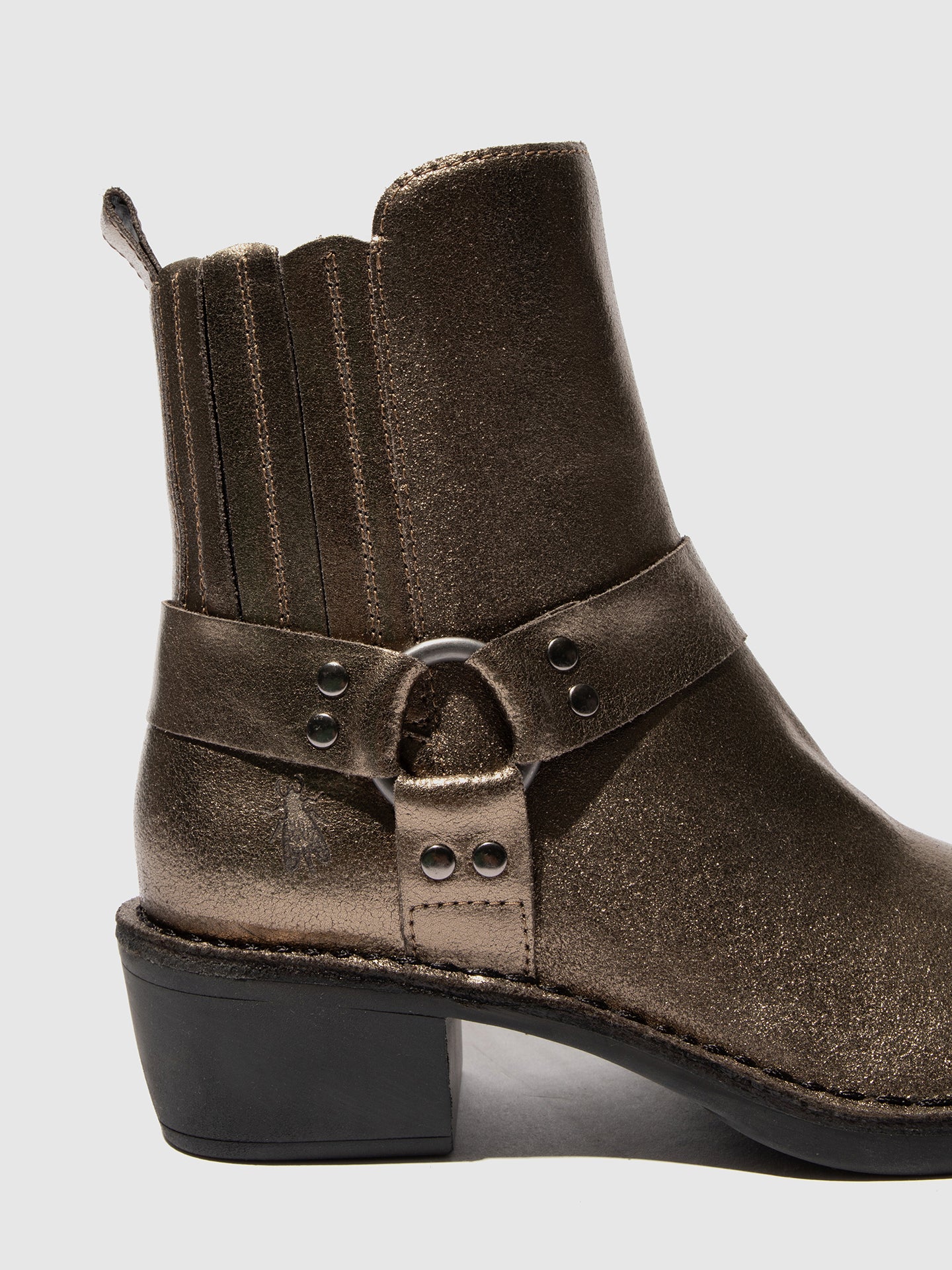 Zip Up Ankle Boots MEBI123FLY DARK GOLD - Image 4
