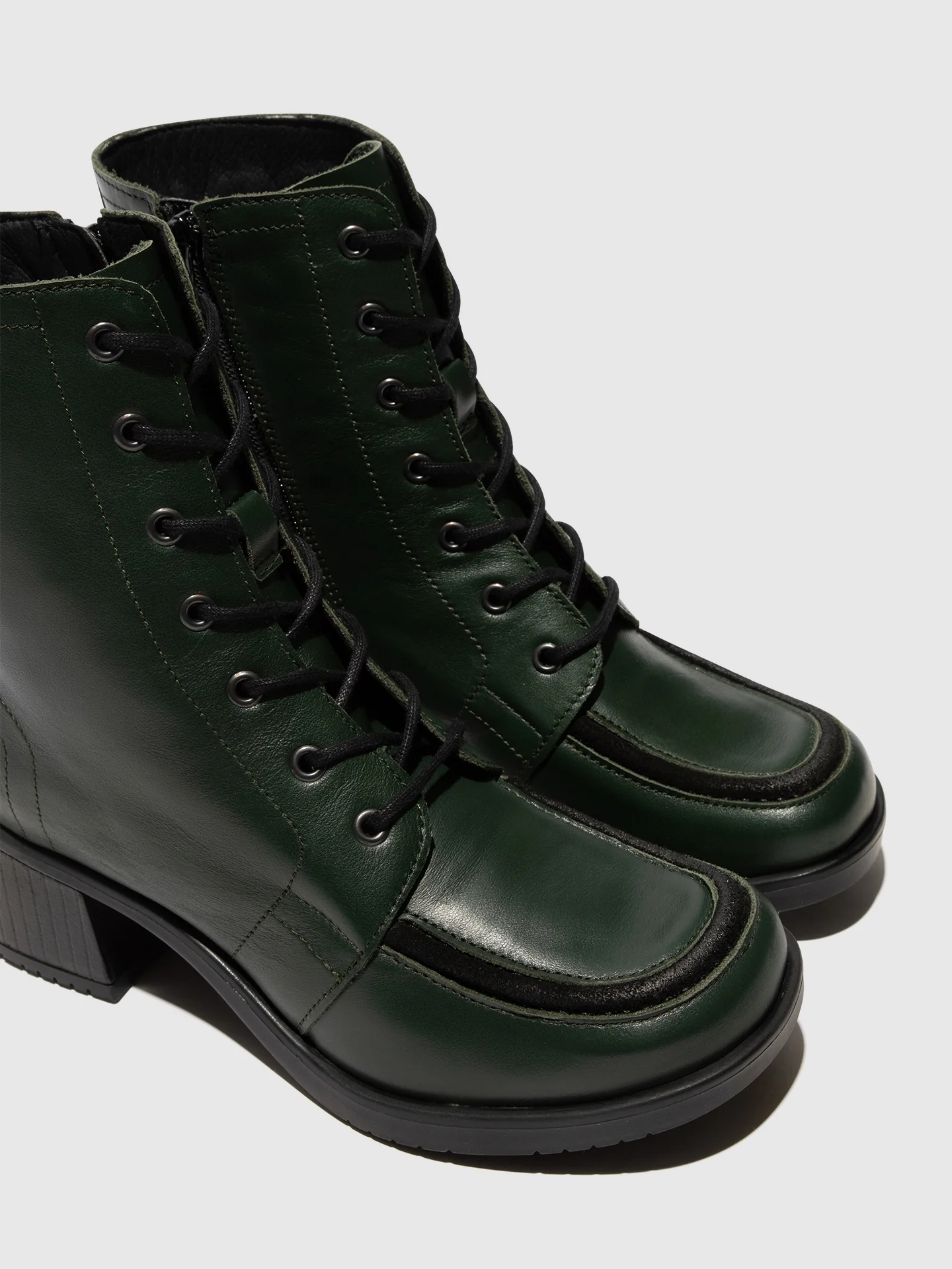 Lace-up Ankle Boots KASS017FLY DARK GREEN/BLACK - Image 4