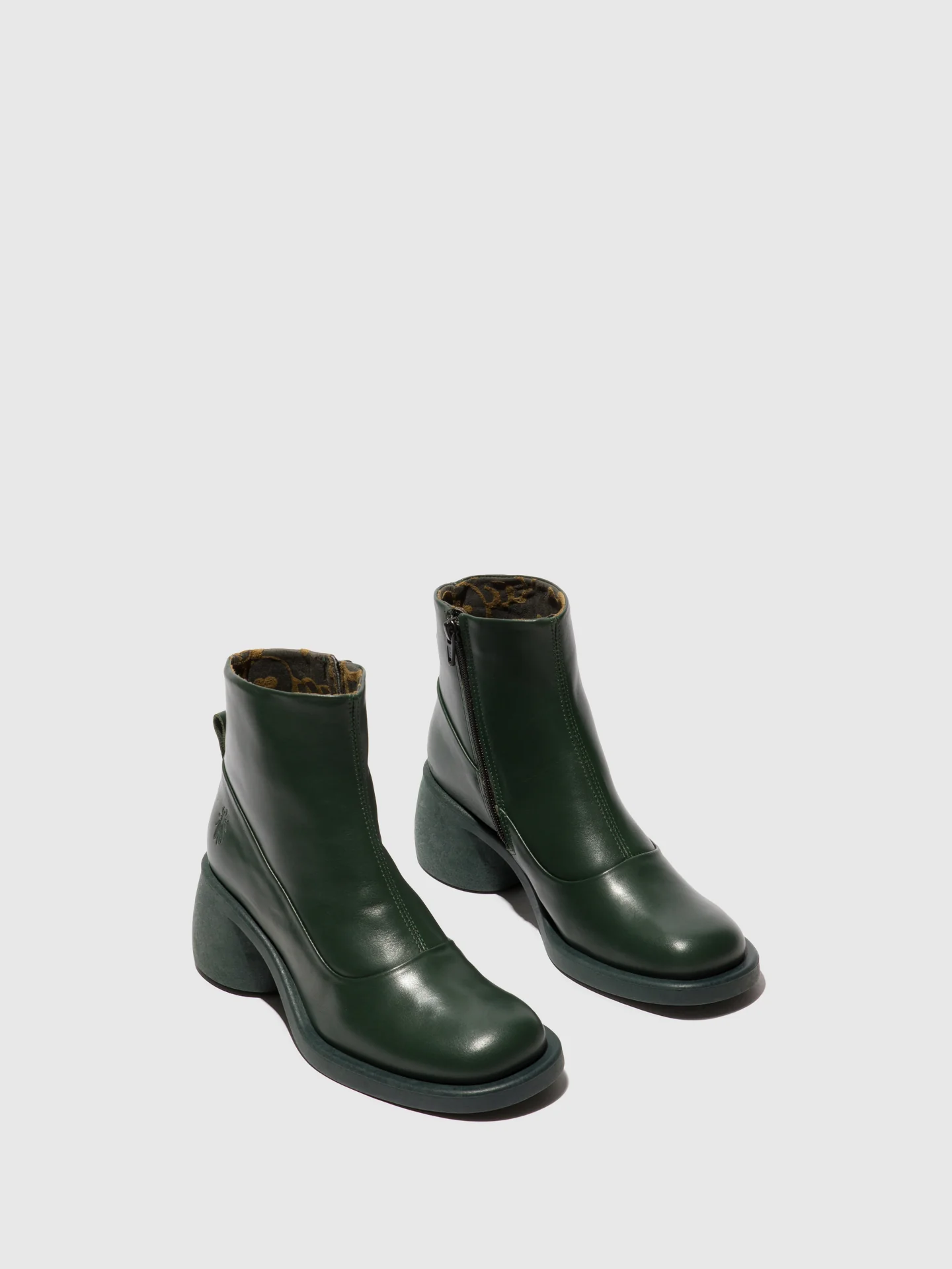 Zip Up Ankle Boots HINT003FLY DARK GREEN - Image 2