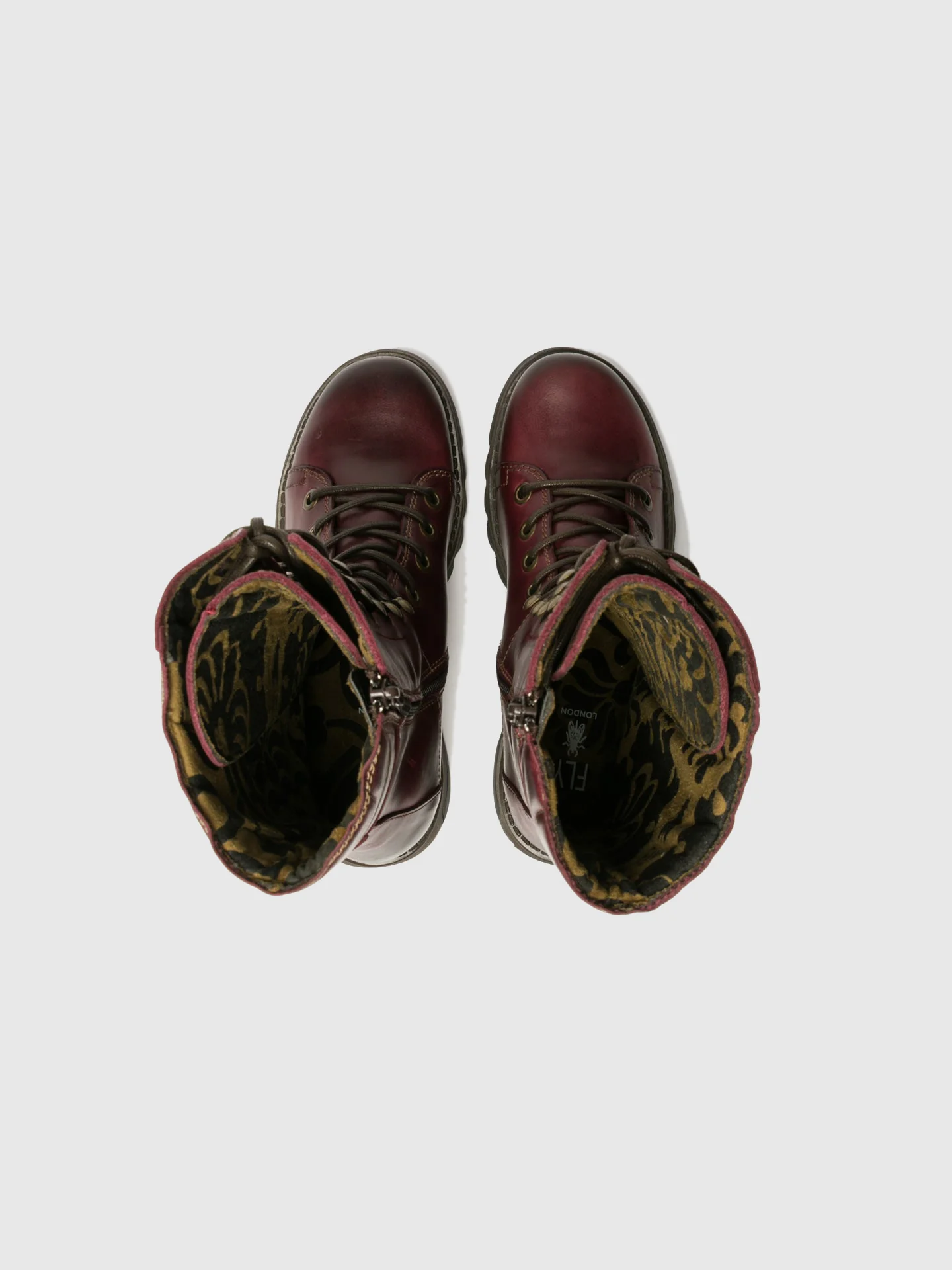 DarkRed Lace-up Boots - Image 4