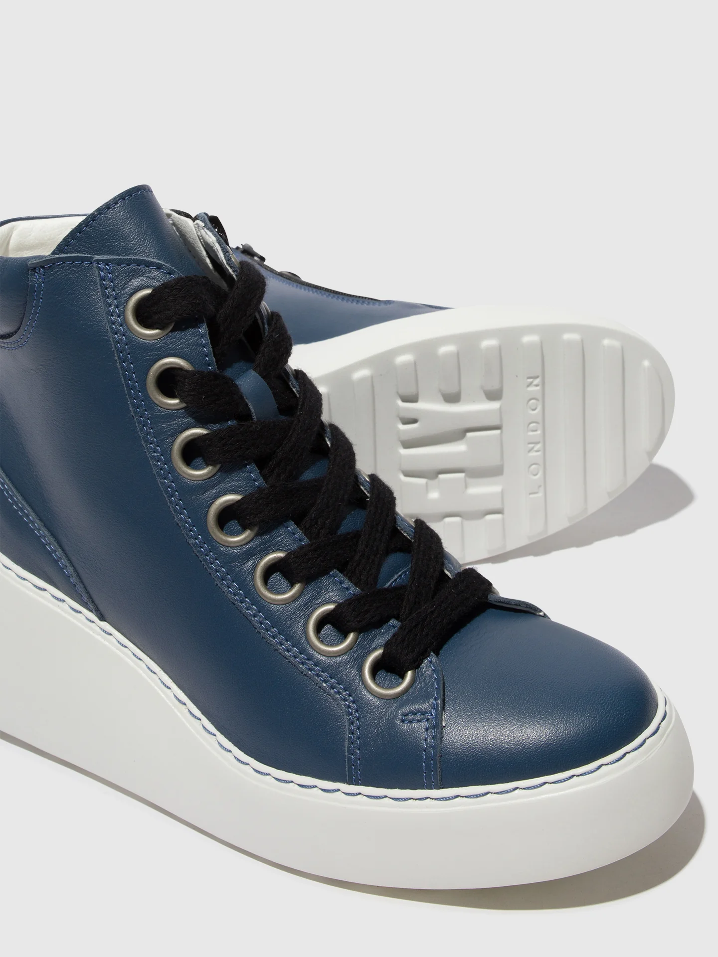 Lace-up Ankle Boots DICE468FLY DENIM (OFFWHITE SOLE) - Image 4