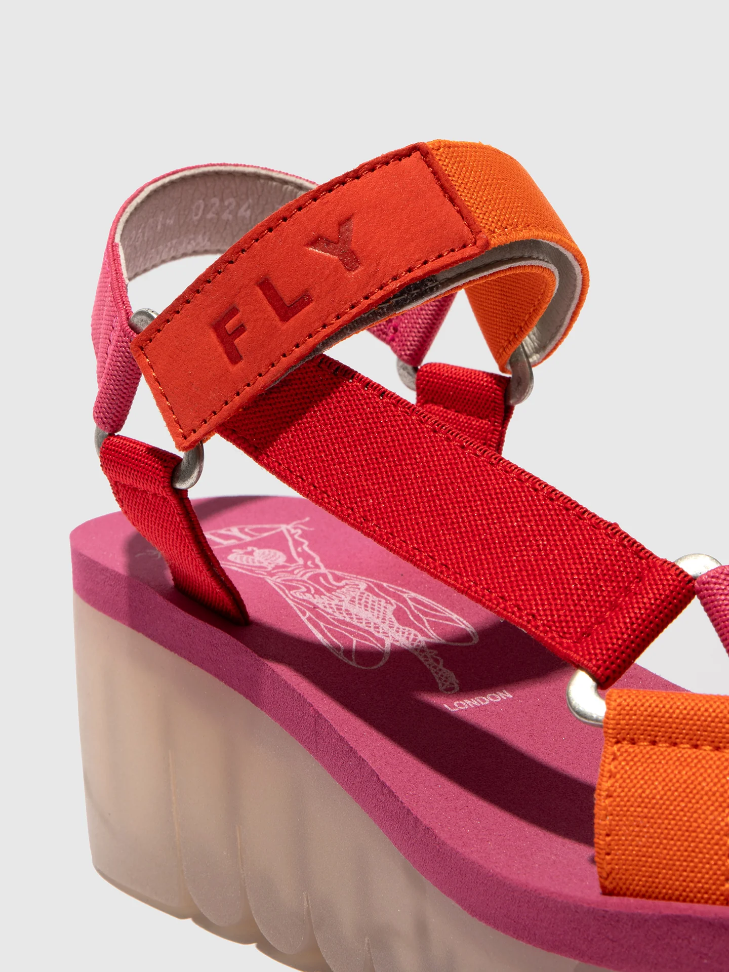 Velcro Sandals YEFA726FLY DEVIL RED/MULTICOLOR/VIOLET - Image 4