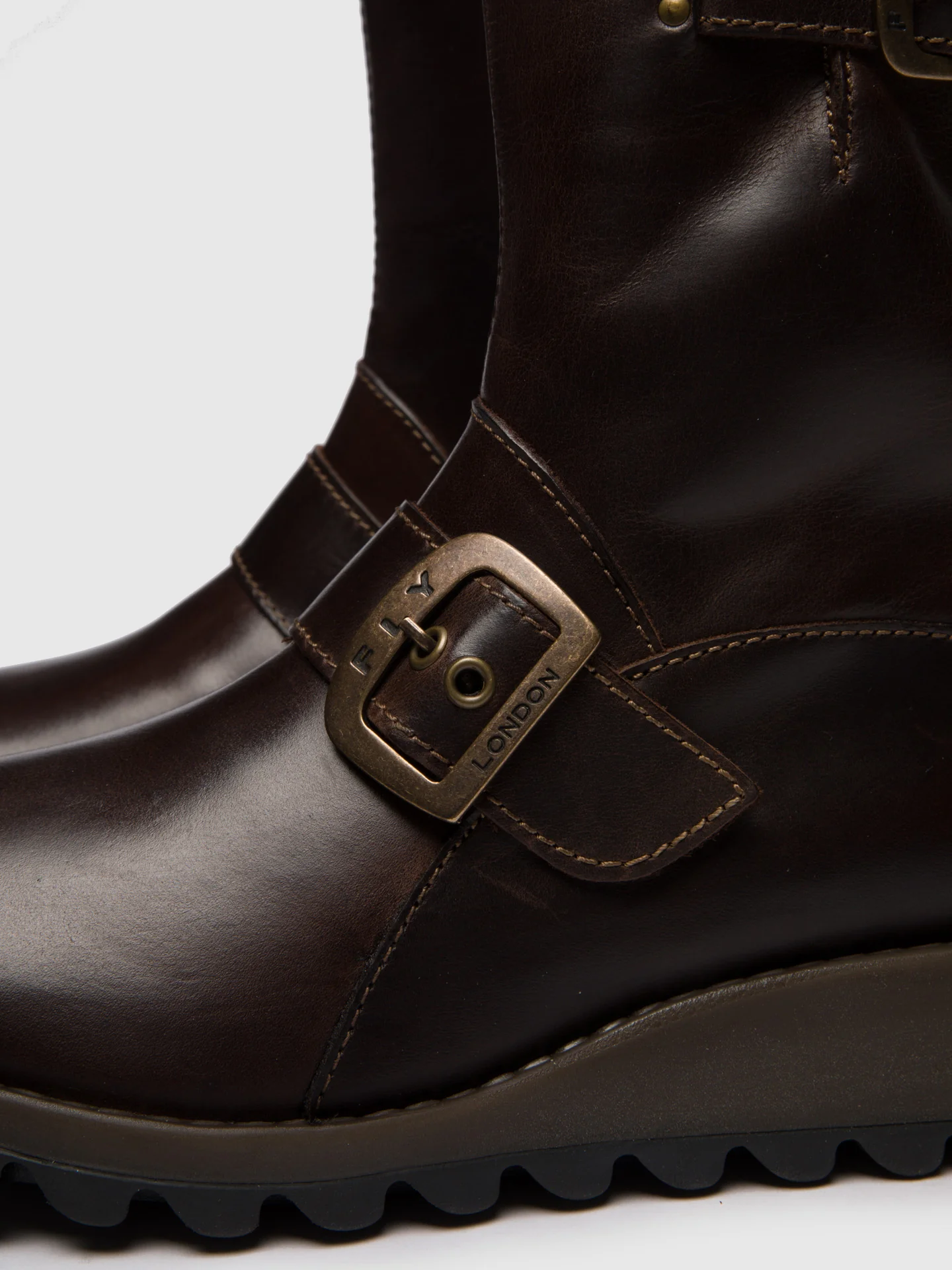 Buckle Ankle Boots SINO525FLY DK.BROWN - Image 4