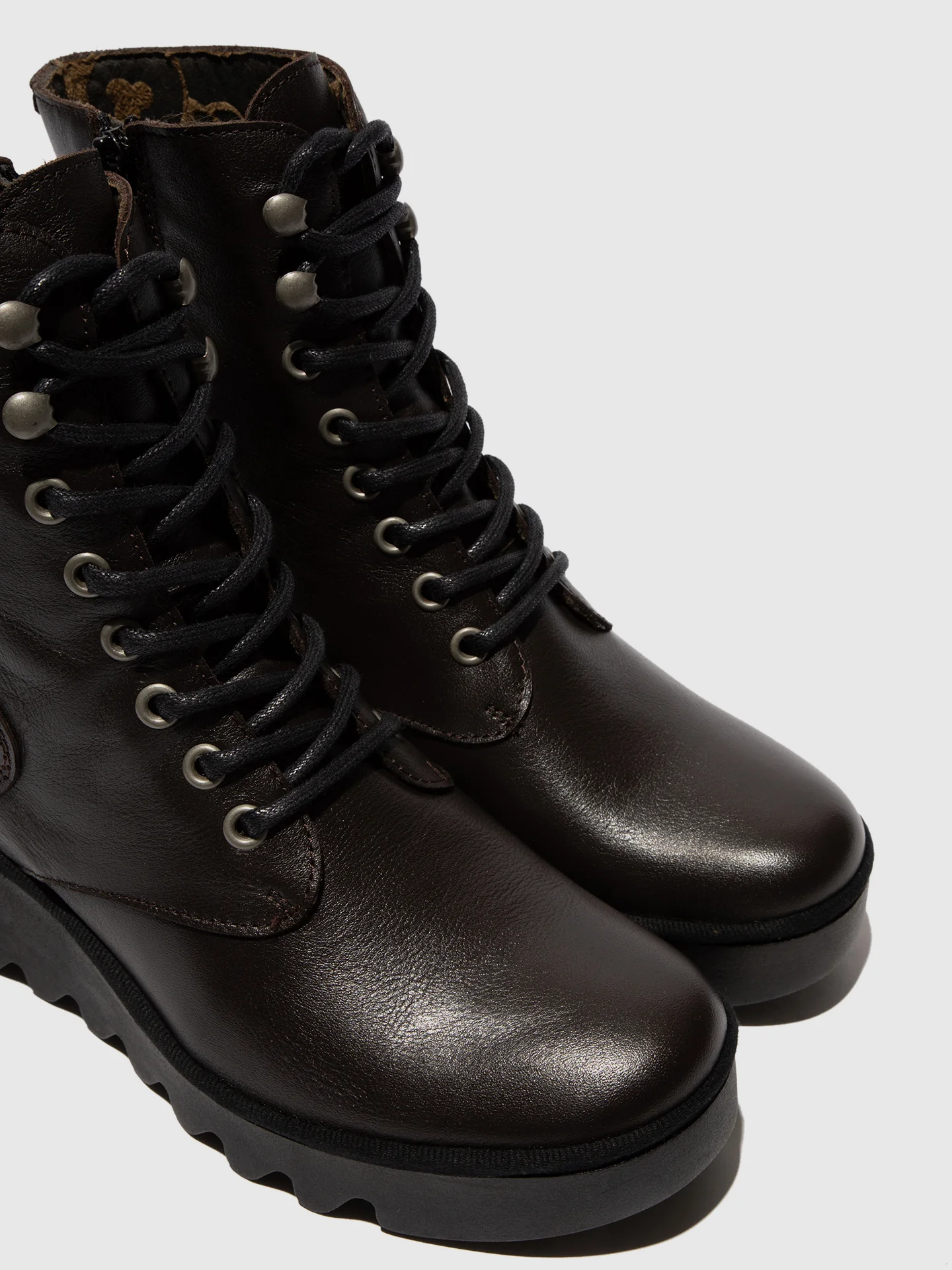 Lace-up Ankle Boots BIRR534FLY DK. BROWN - Image 4