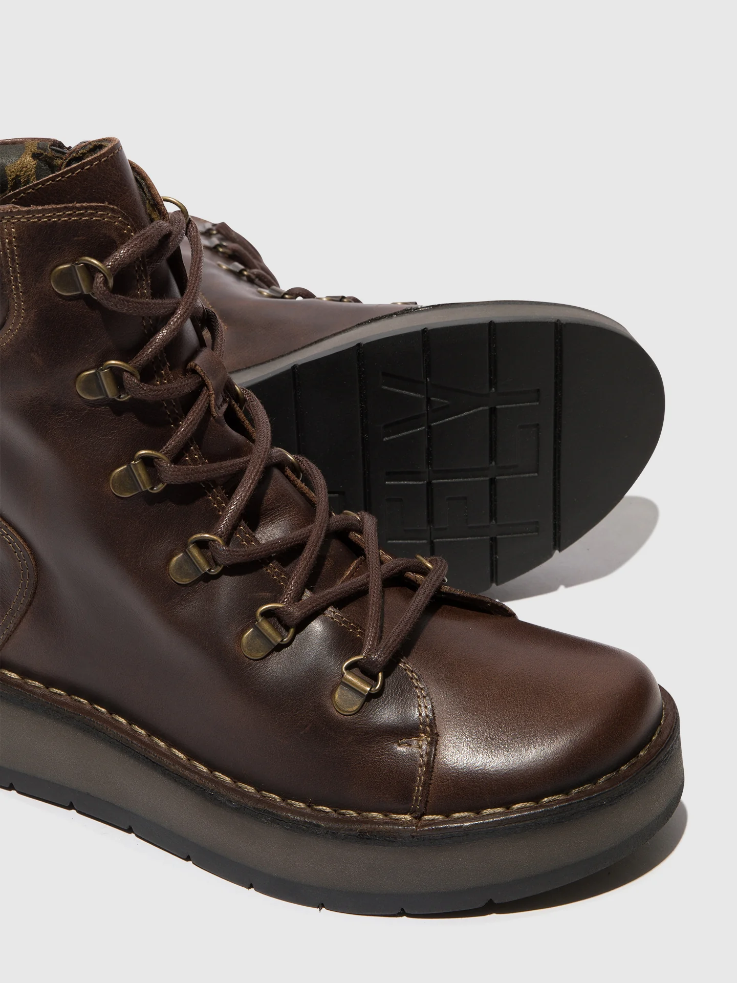Lace-up Ankle Boots ROXY094FLY DK. BROWN - Image 4