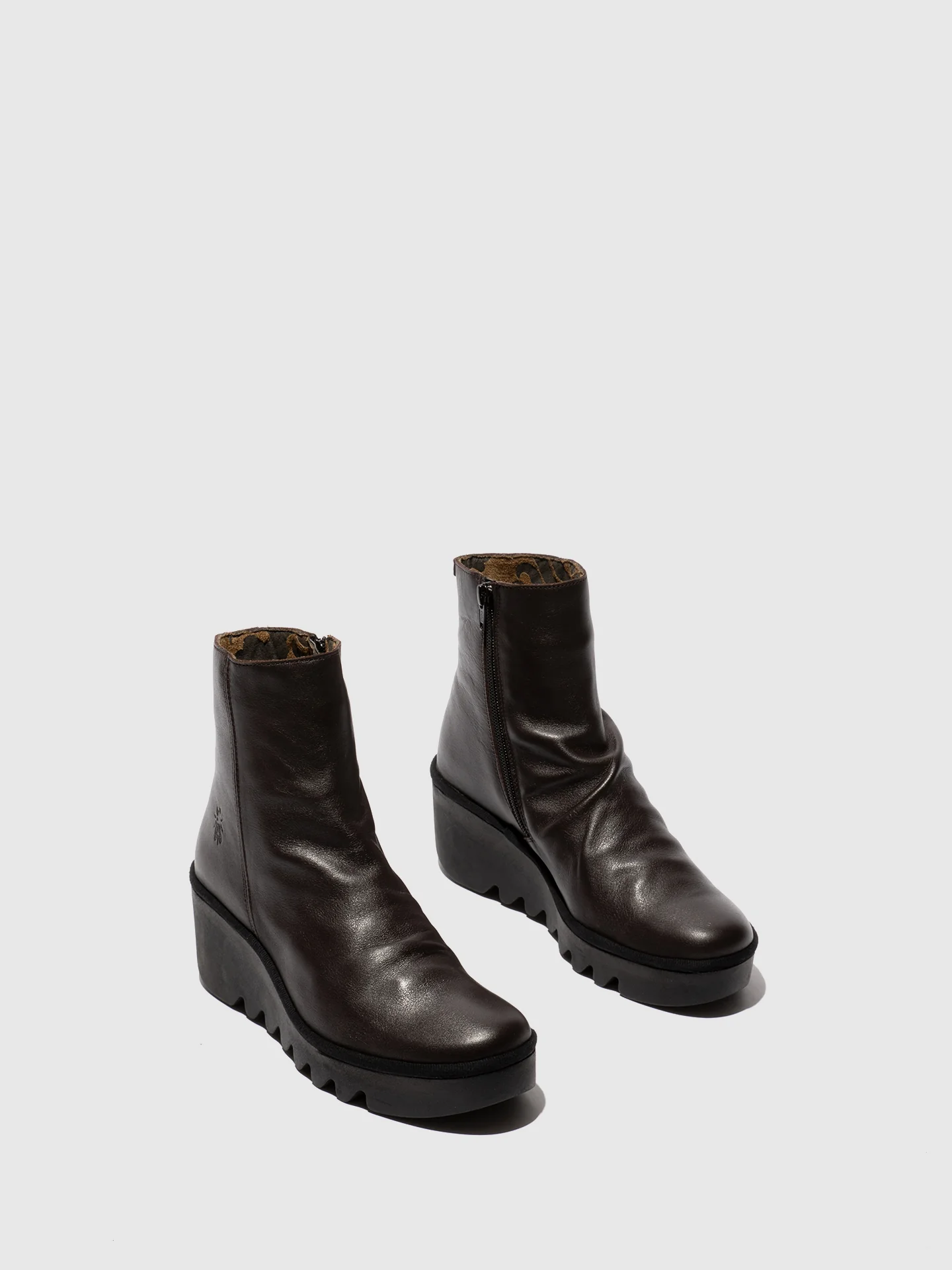 Zip Up Ankle Boots BAAN538FLY DK. BROWN - Image 2