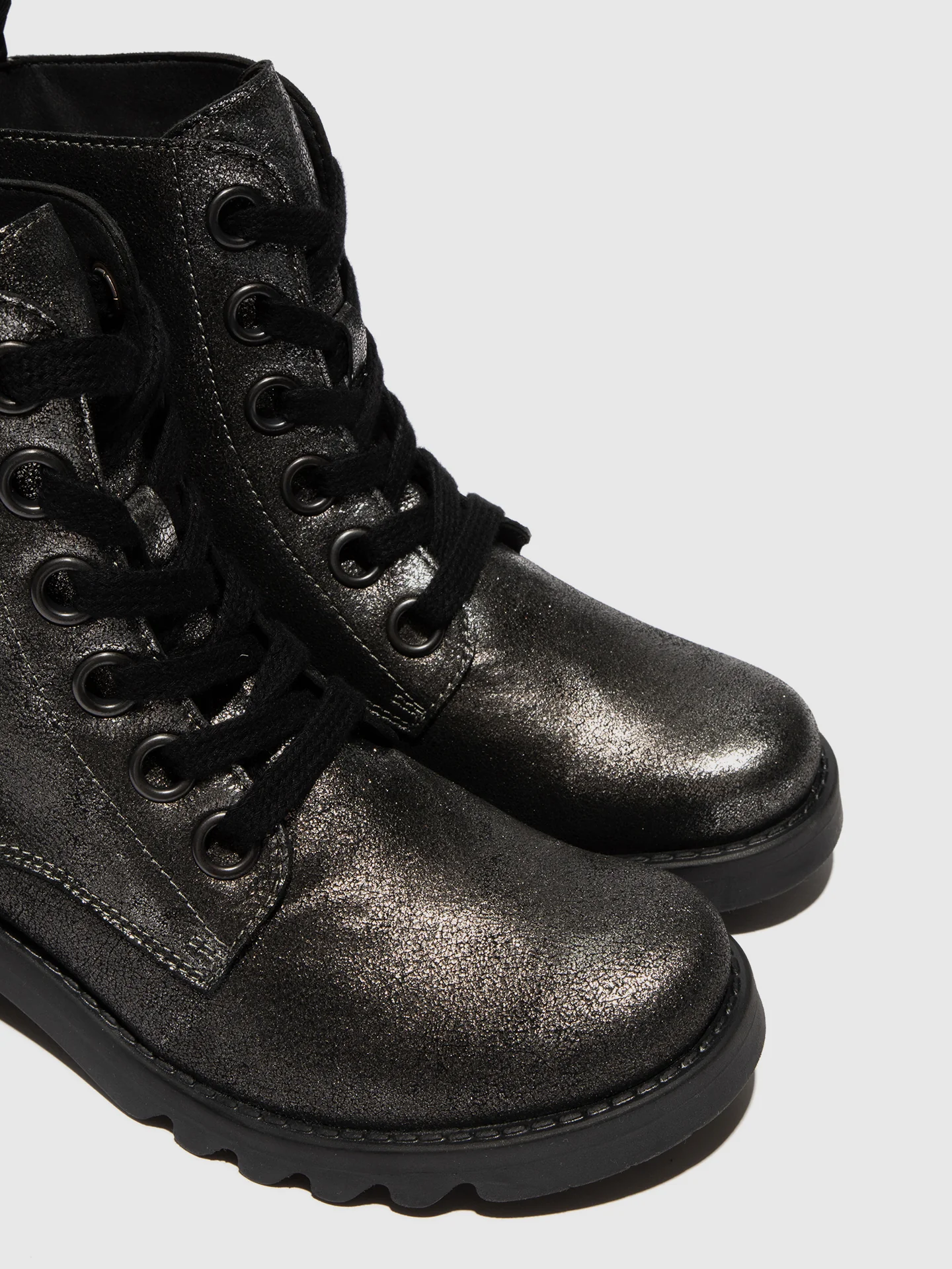 Lace-up Ankle Boots RAGI539FLY DK. FLASH SILVER - Image 4