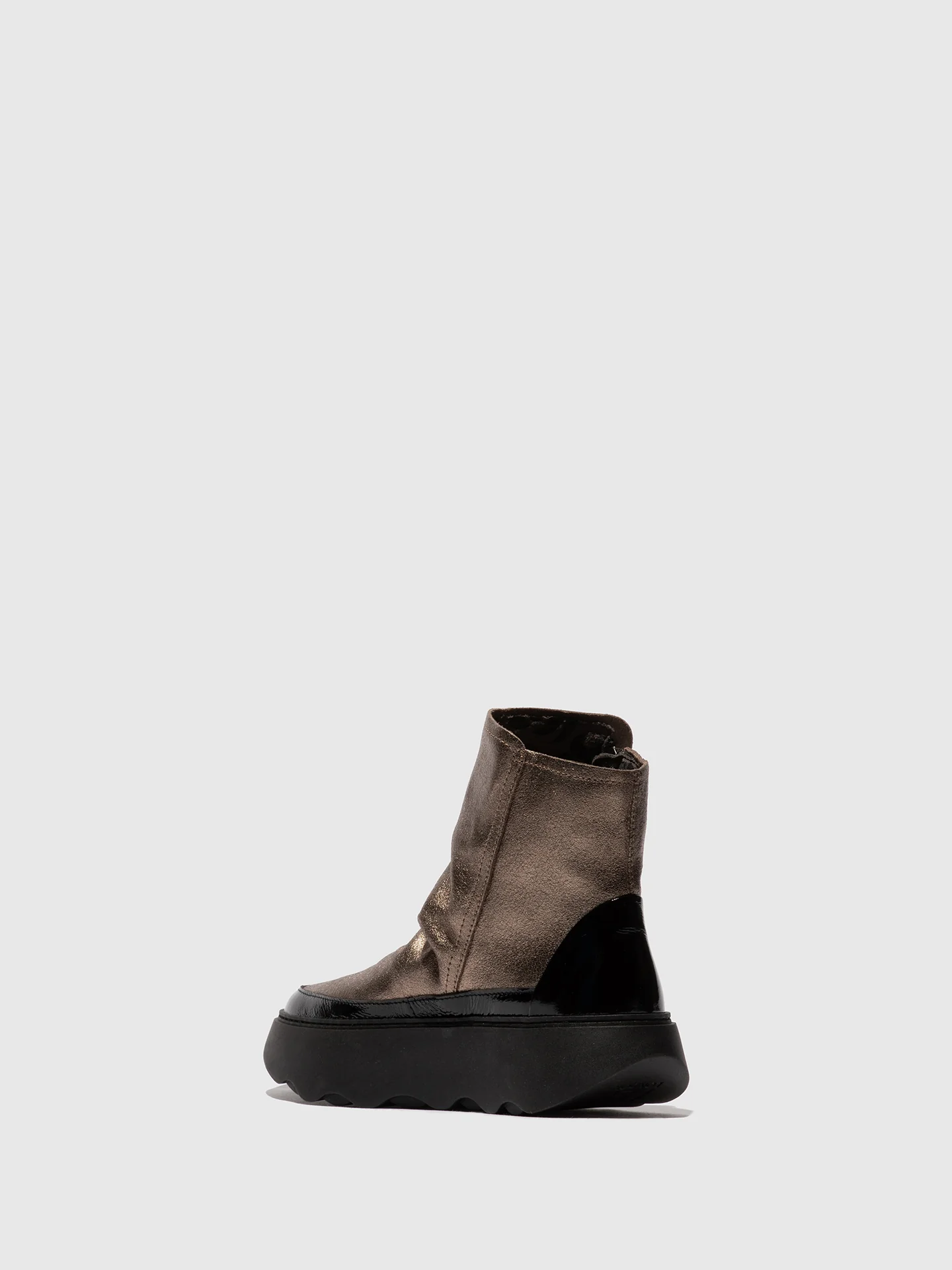 Zip Up Ankle Boots FABY728FLY DK. GOLD/BLACK - Image 3
