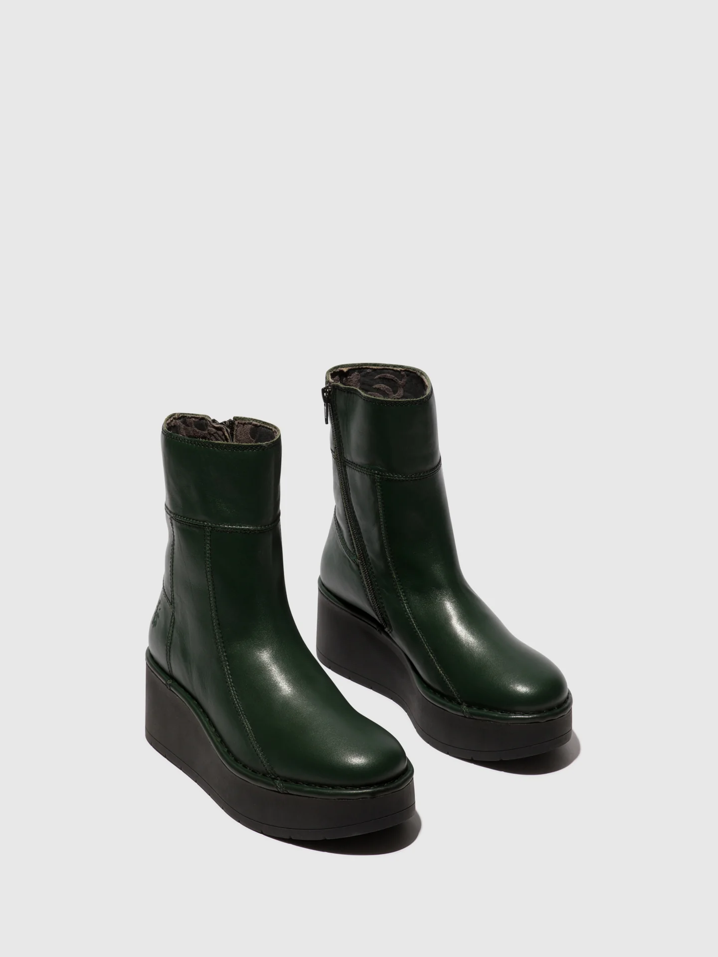 Zip Up Ankle Boots HANN248FLY DK GREEN - Image 2