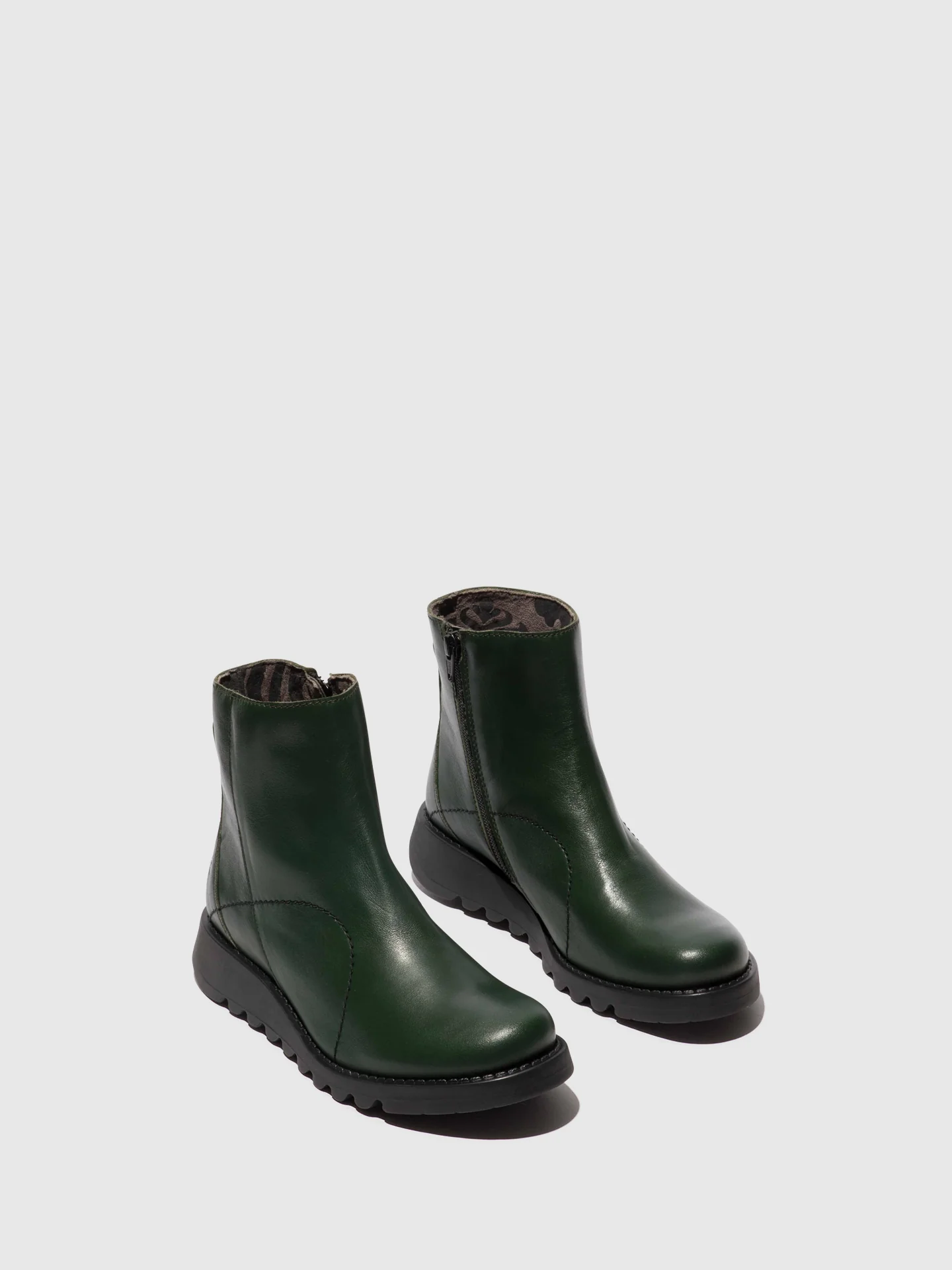Zip Up Ankle Boots SAGU014FLY DK. GREEN - Image 2