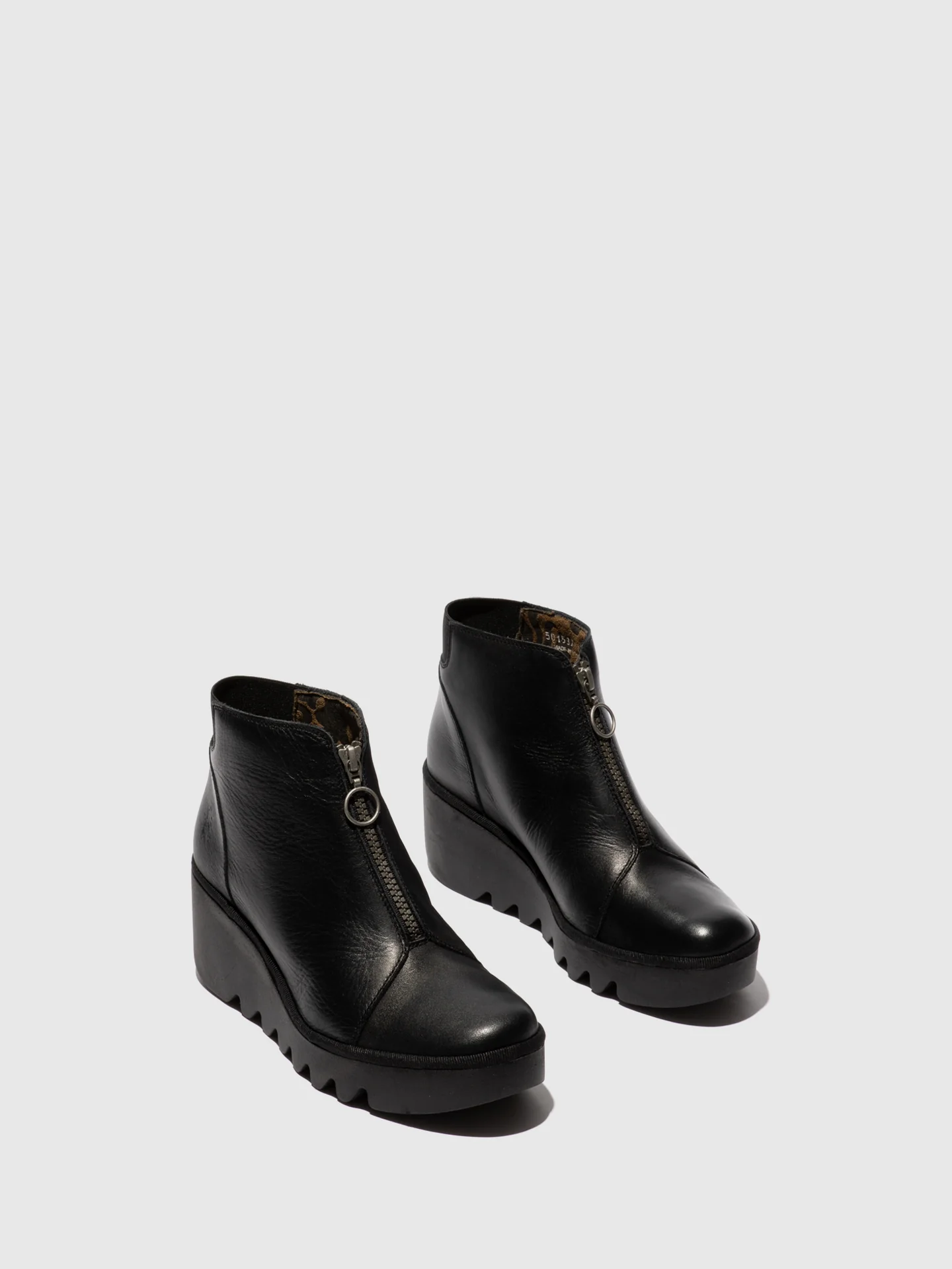 Zip Up Ankle Boots BAAZ537FLY DUBLIN BLACK - Image 2