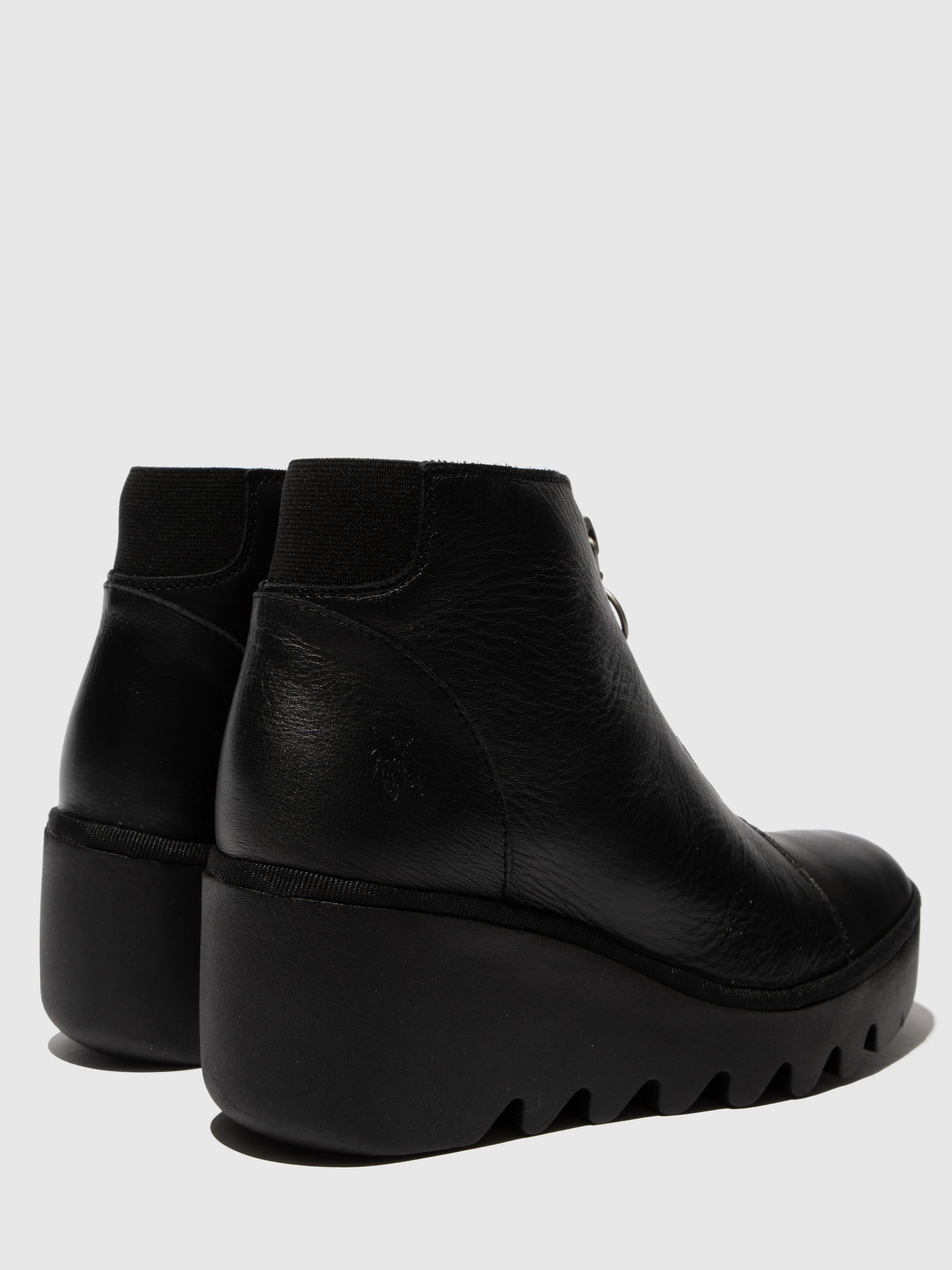 Zip Up Ankle Boots BAAZ537FLY DUBLIN BLACK - Image 4